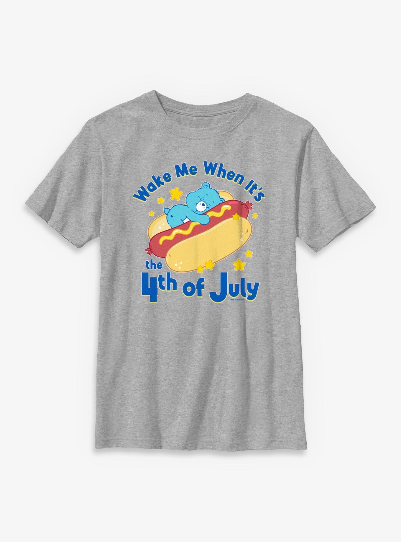 Care Bears Wake Me 4th July Hot Dog Youth T-Shirt, , hi-res