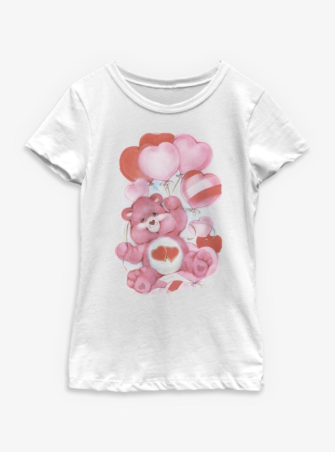 Care Bears Heart Balloons Youth Girls T-Shirt, , hi-res