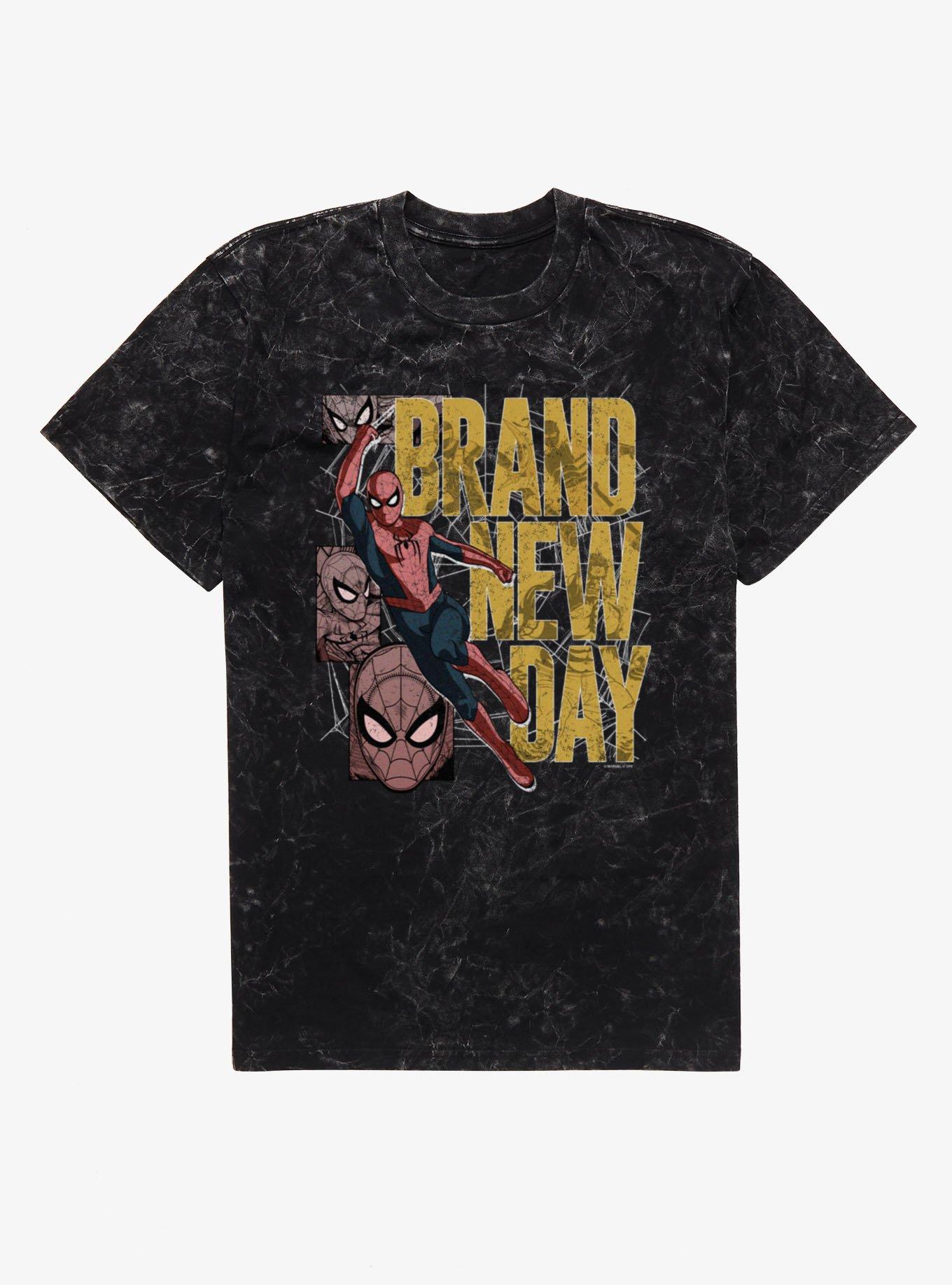 Marvel Spider-Man Brand New Day Swinging Panel Mineral Wash T-Shirt, , hi-res