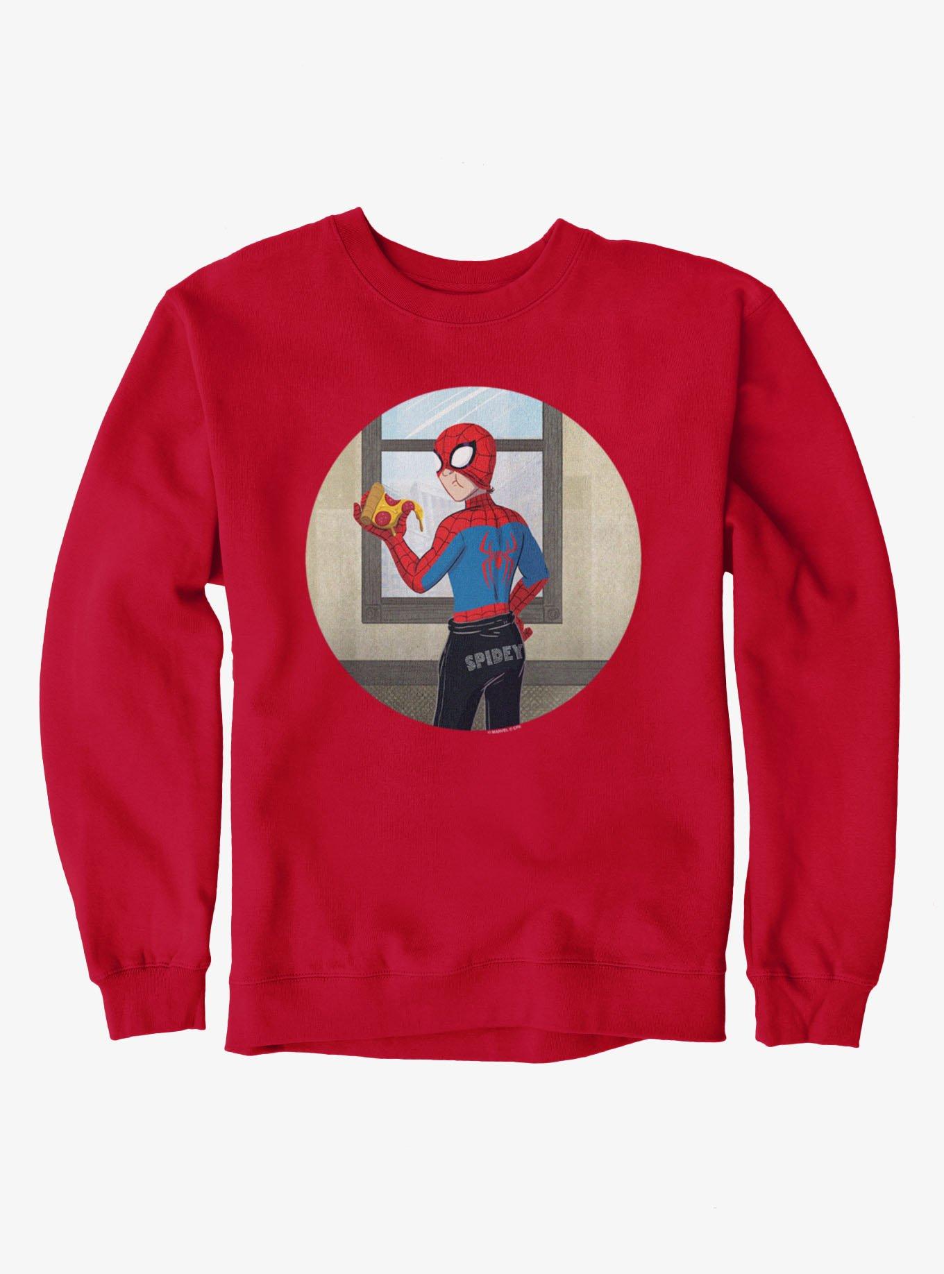 Marvel Spider-Man Brand New Day Sweats Spidey With Pizza Sweatshirt, , hi-res