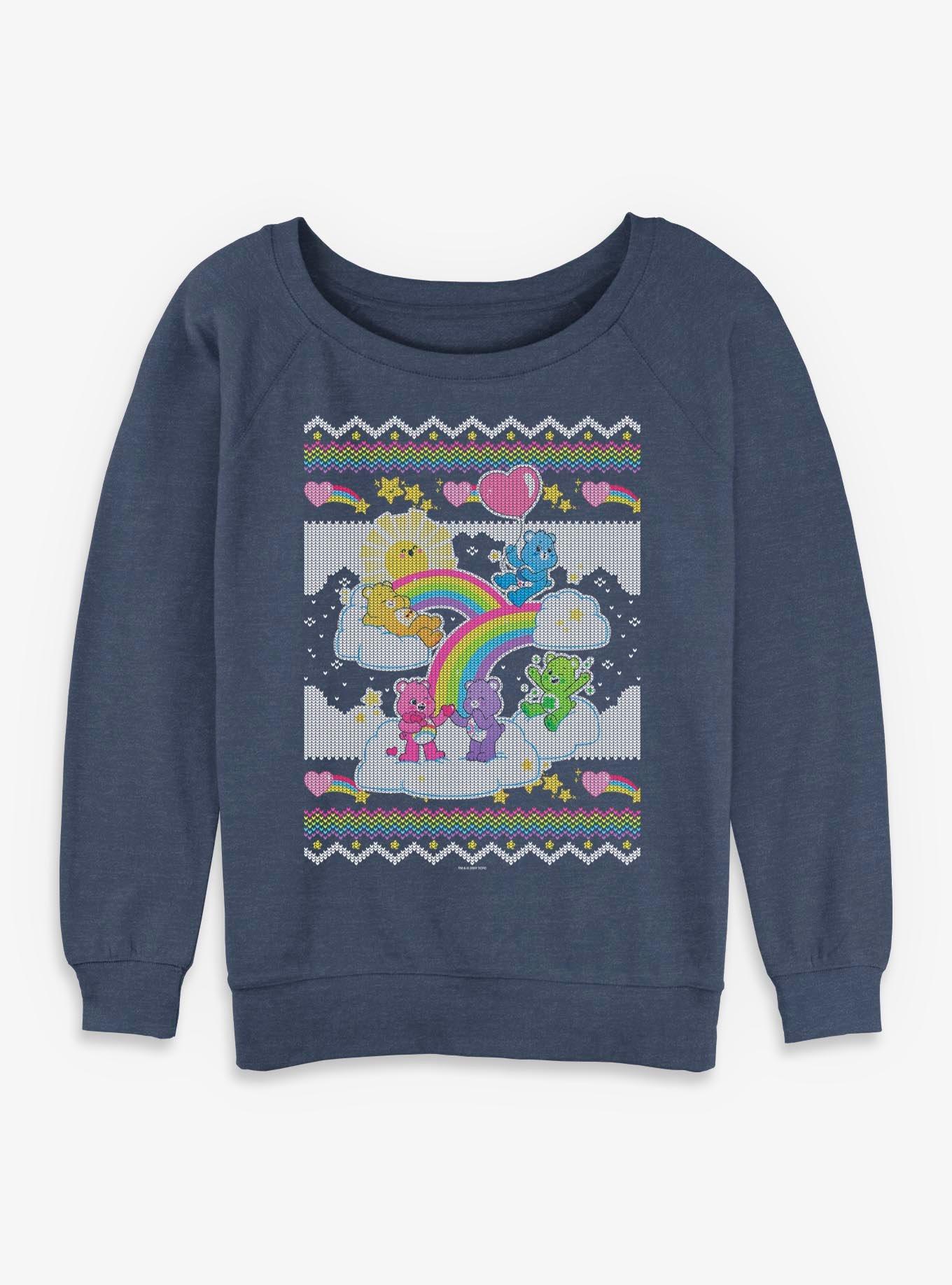 Care Bears Clouds And Rainbows Womens Slouchy Sweatshirt