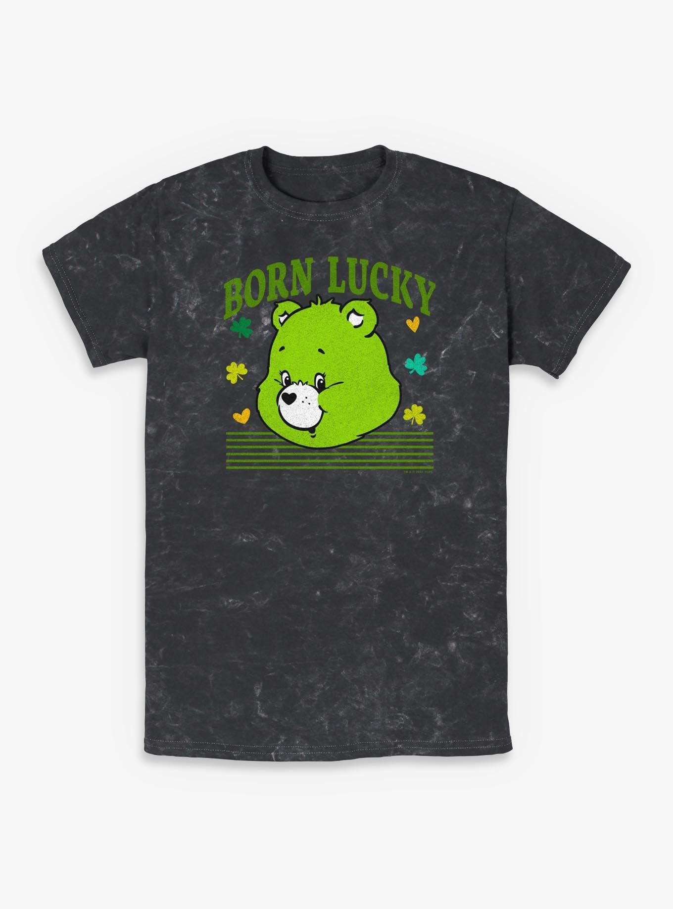 Care Bears Lucky Bear Head Mineral Wash T-Shirt, , hi-res
