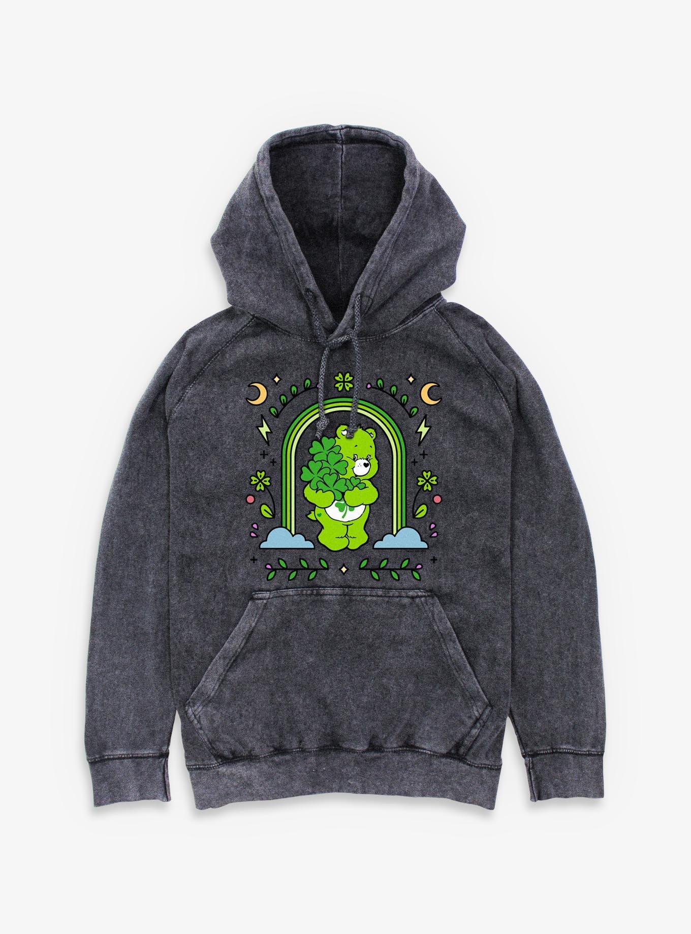 Care Bears Green Rainbow Arch Mineral Wash Hoodie, , hi-res