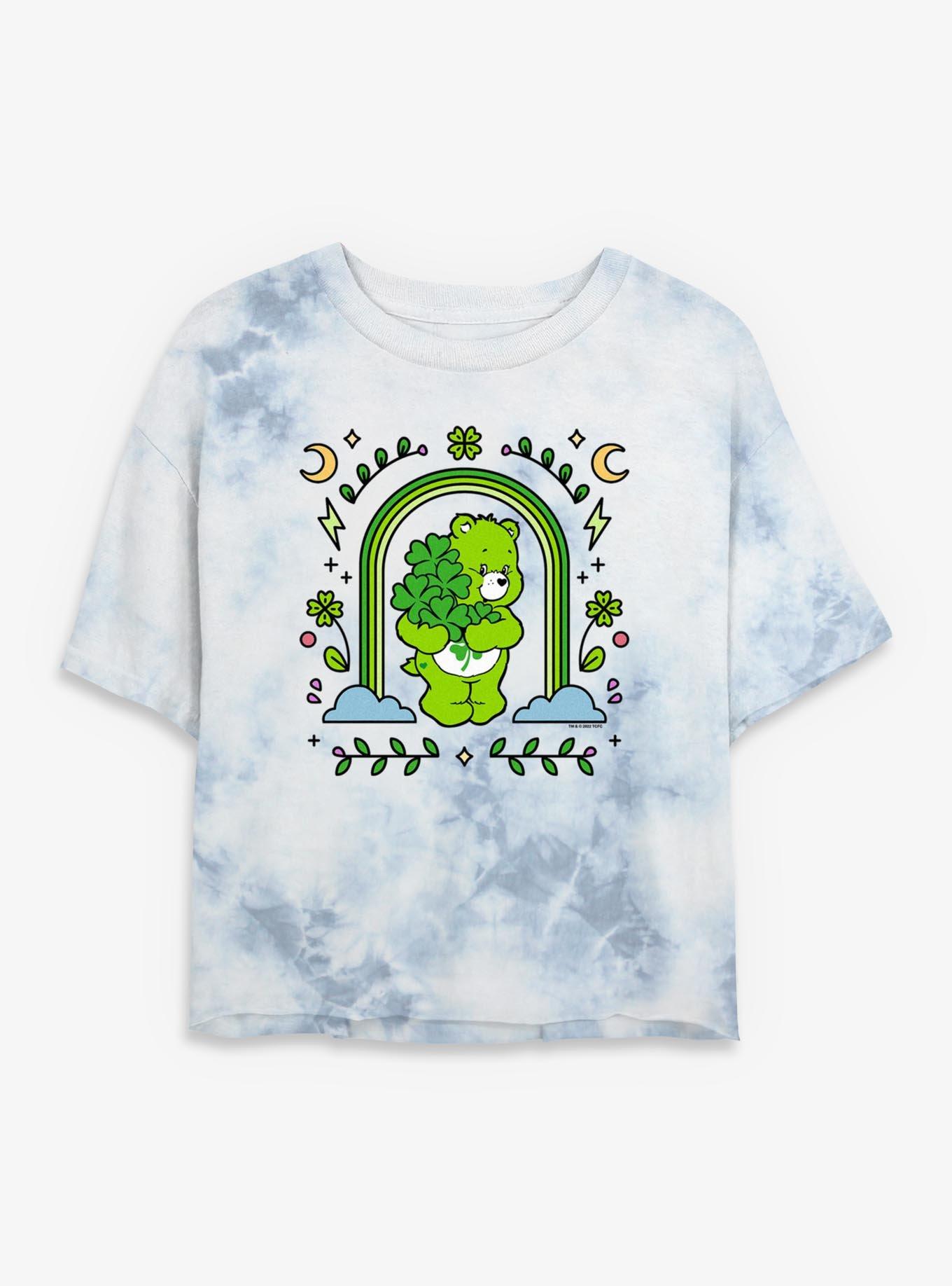 Care Bears Green Rainbow Arch Tie Dye Crop Womens T-Shirt, , hi-res