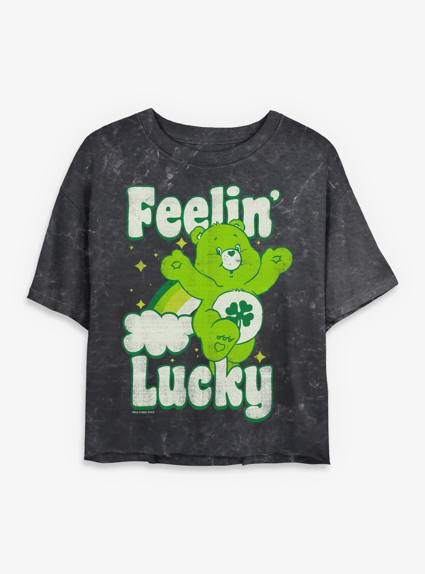 Care Bears Lucky Run Mineral Wash Womens Crop T-Shirt, , hi-res