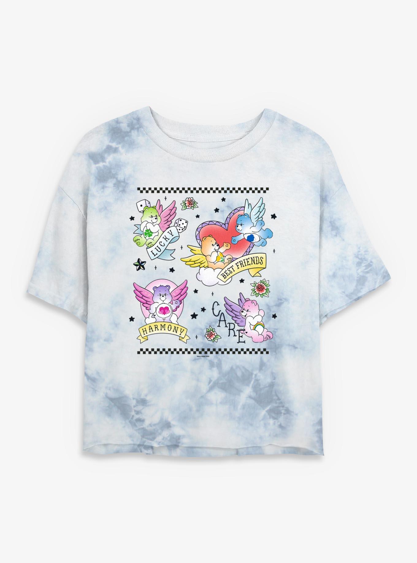Care Bears Care Flash Sheet Tie Dye Crop Womens T-Shirt, , hi-res