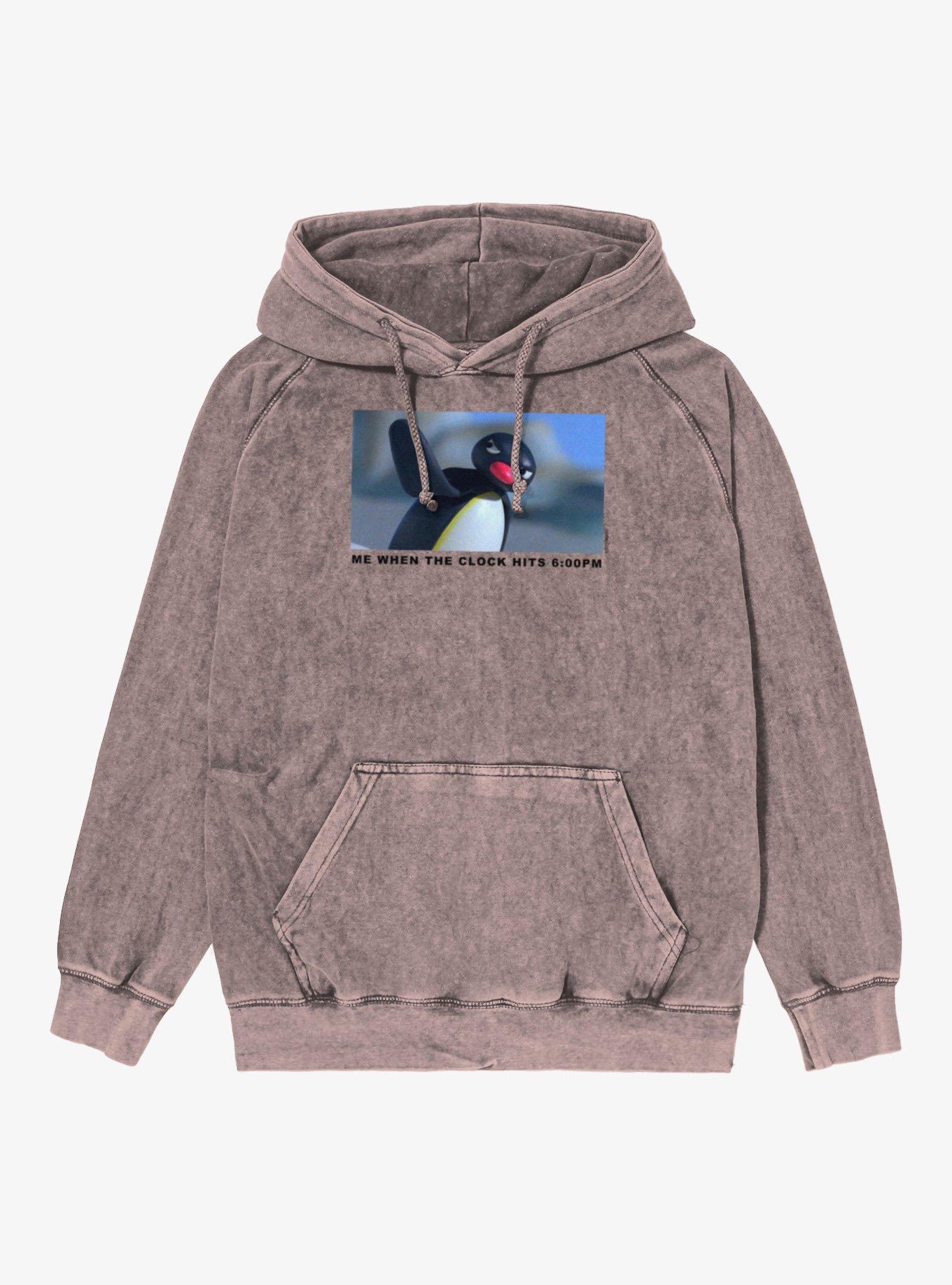 Pingu Me When Clock Hits 6PM Mineral Wash T-Shirt, , hi-res