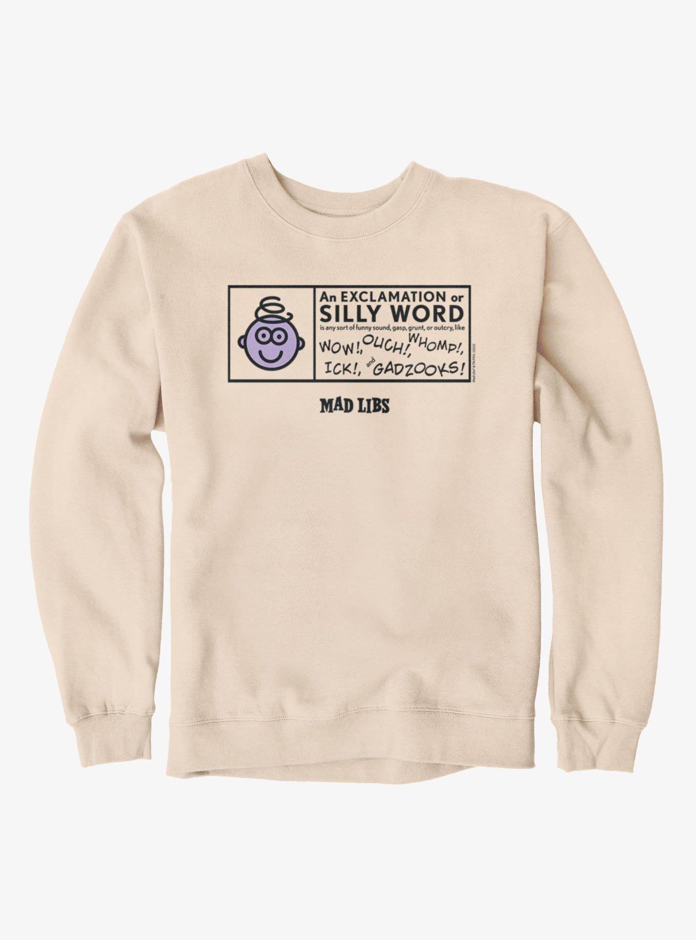 Mad Libs Silly Word Exclamation Box Sweatshirt, , hi-res view 1