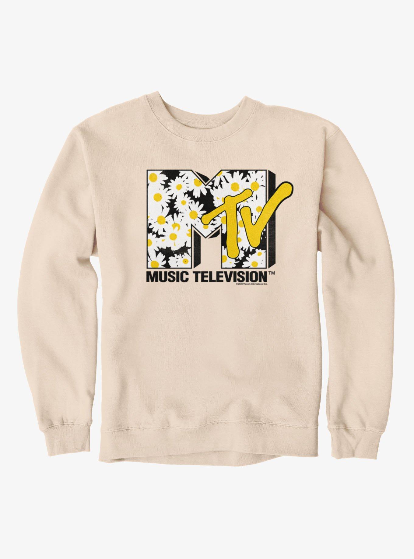 MTV Daisy Flower Fill Logo Sweatshirt, , hi-res