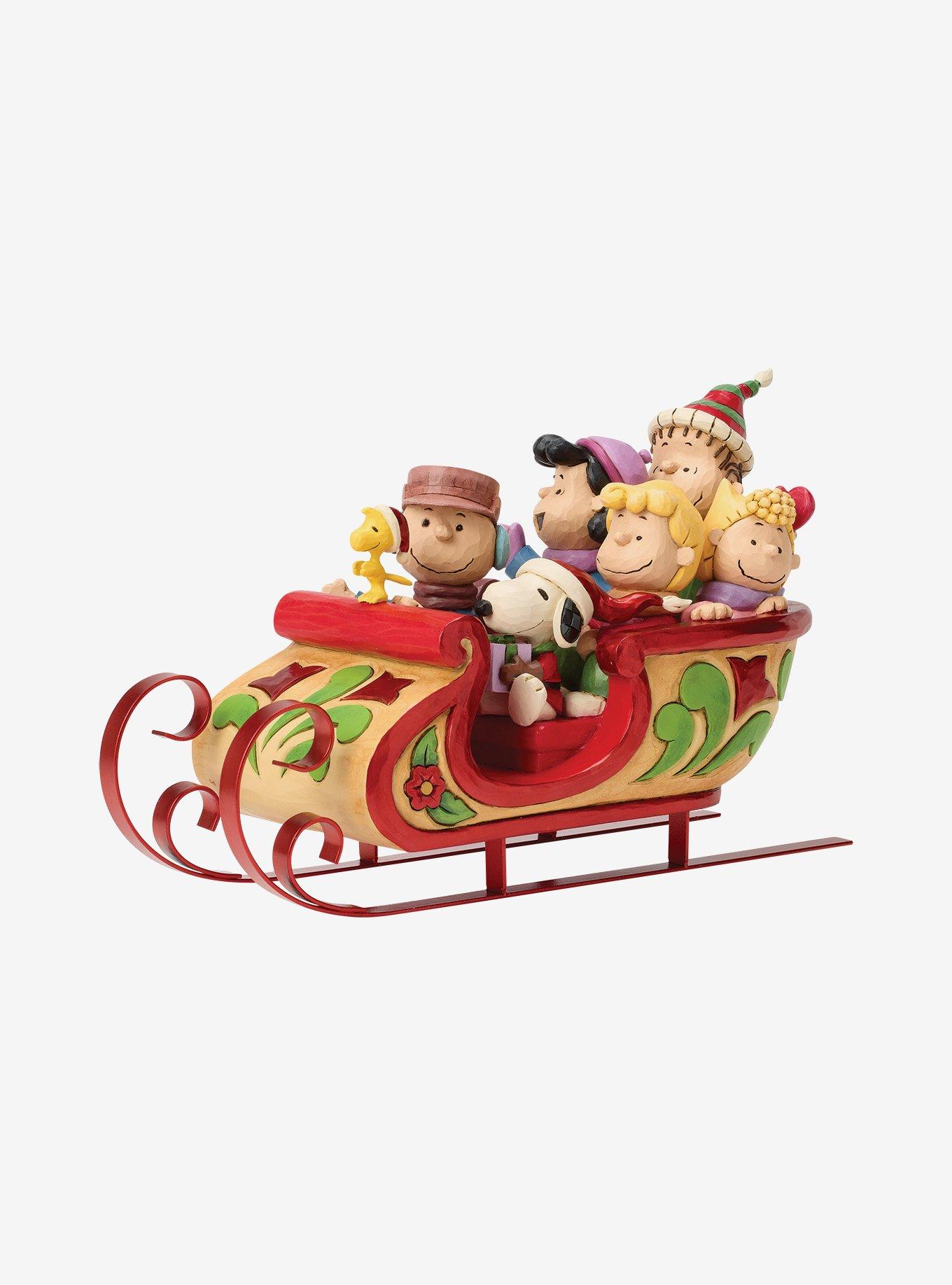 Jim Shore Peanuts Snoopy and Friends in Sleigh Figurine, , hi-res