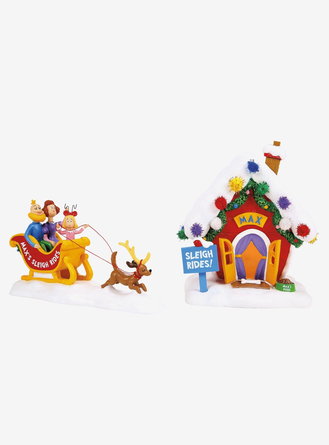 Department 56 Grinch Village Max's Sleigh Rides Figurine Set of 2, , hi-res