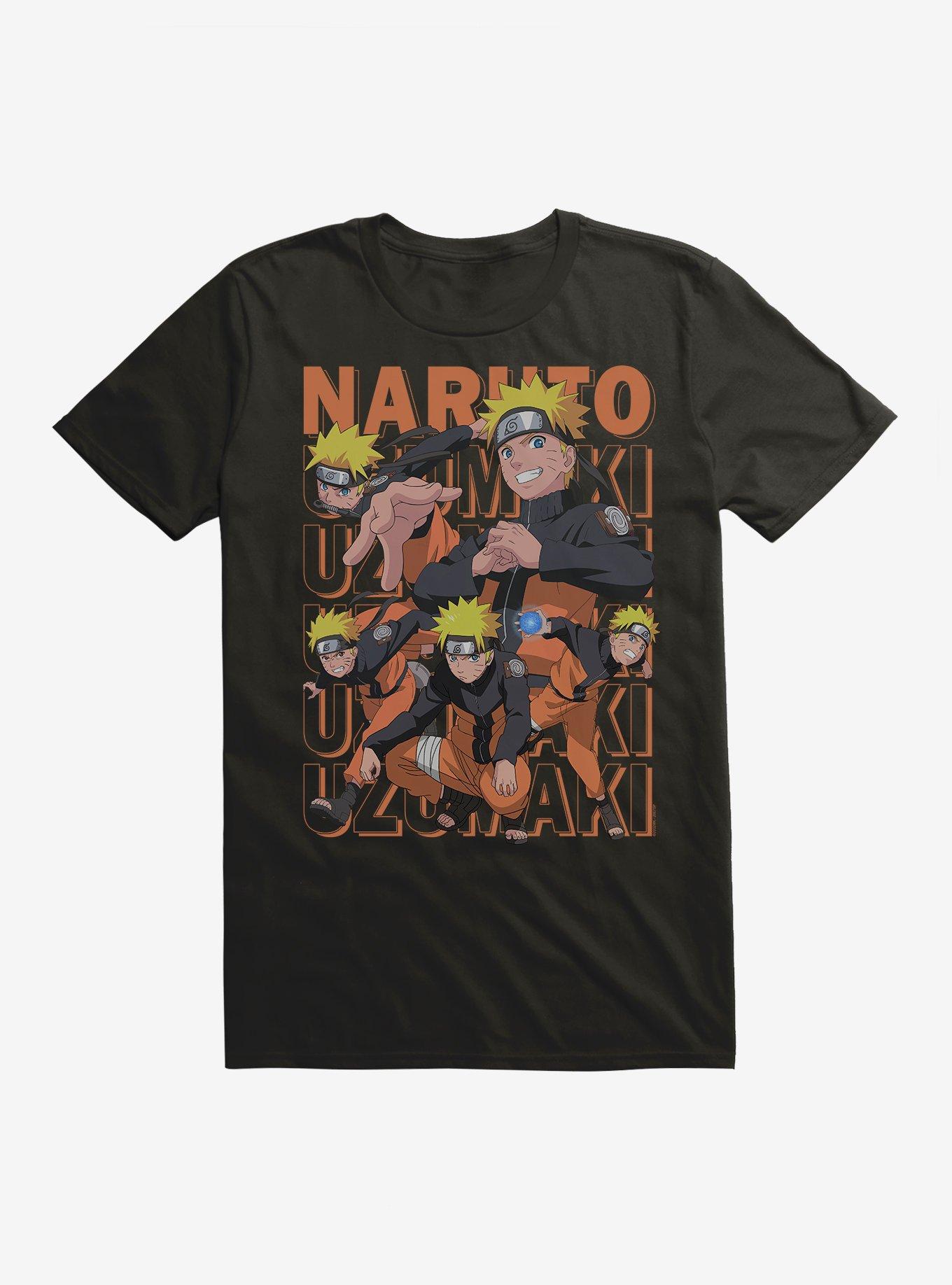 Naruto Shippuden Pose Collage Uzumaki Repeat T-Shirt, , hi-res