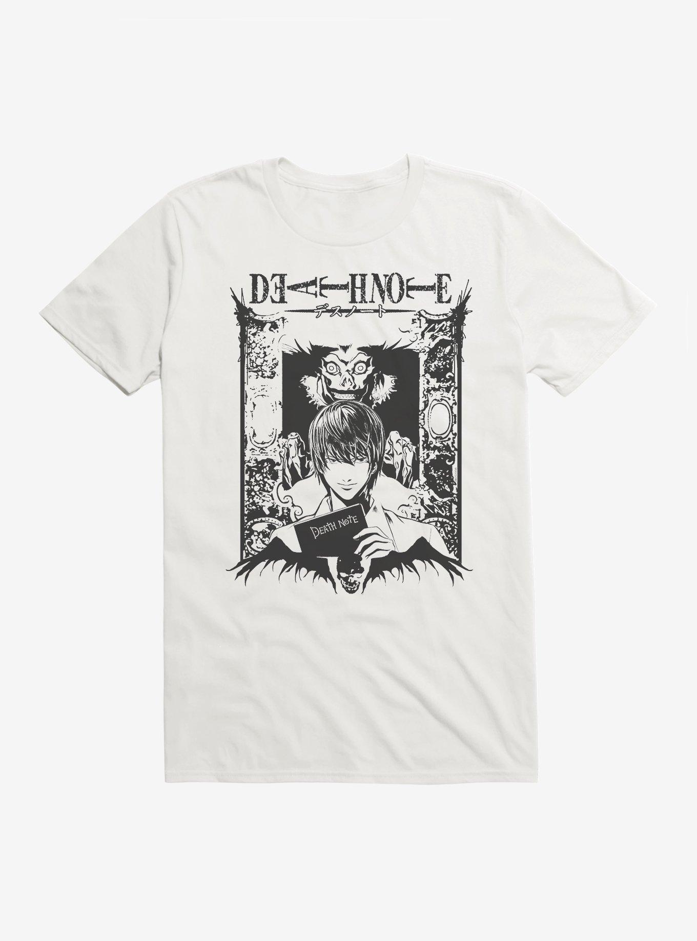 Death Note Light And Ryuk Logo Black & White T-Shirt, , hi-res