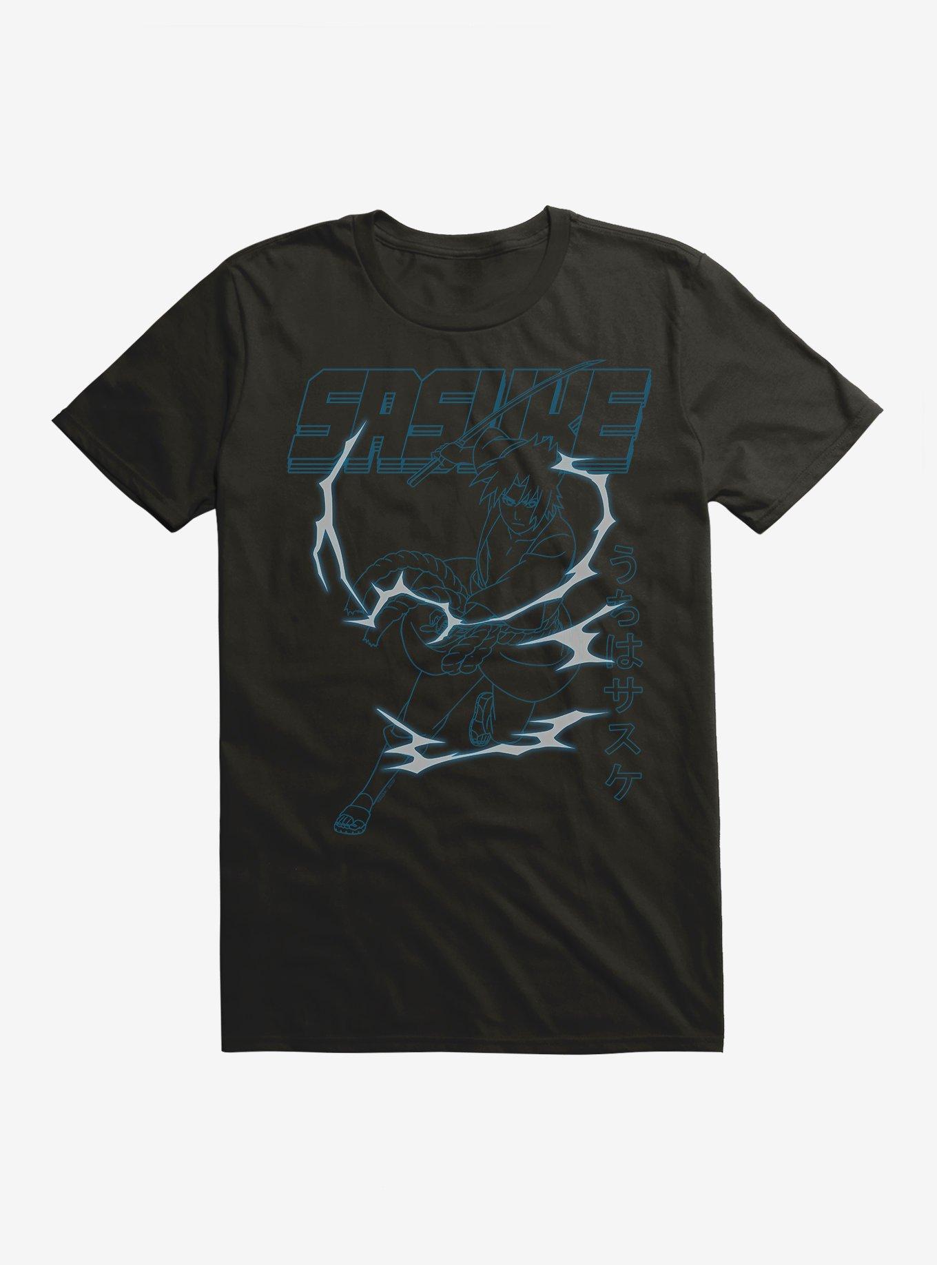 Naruto Shippuden Sasuke Lighting Line Art T-Shirt