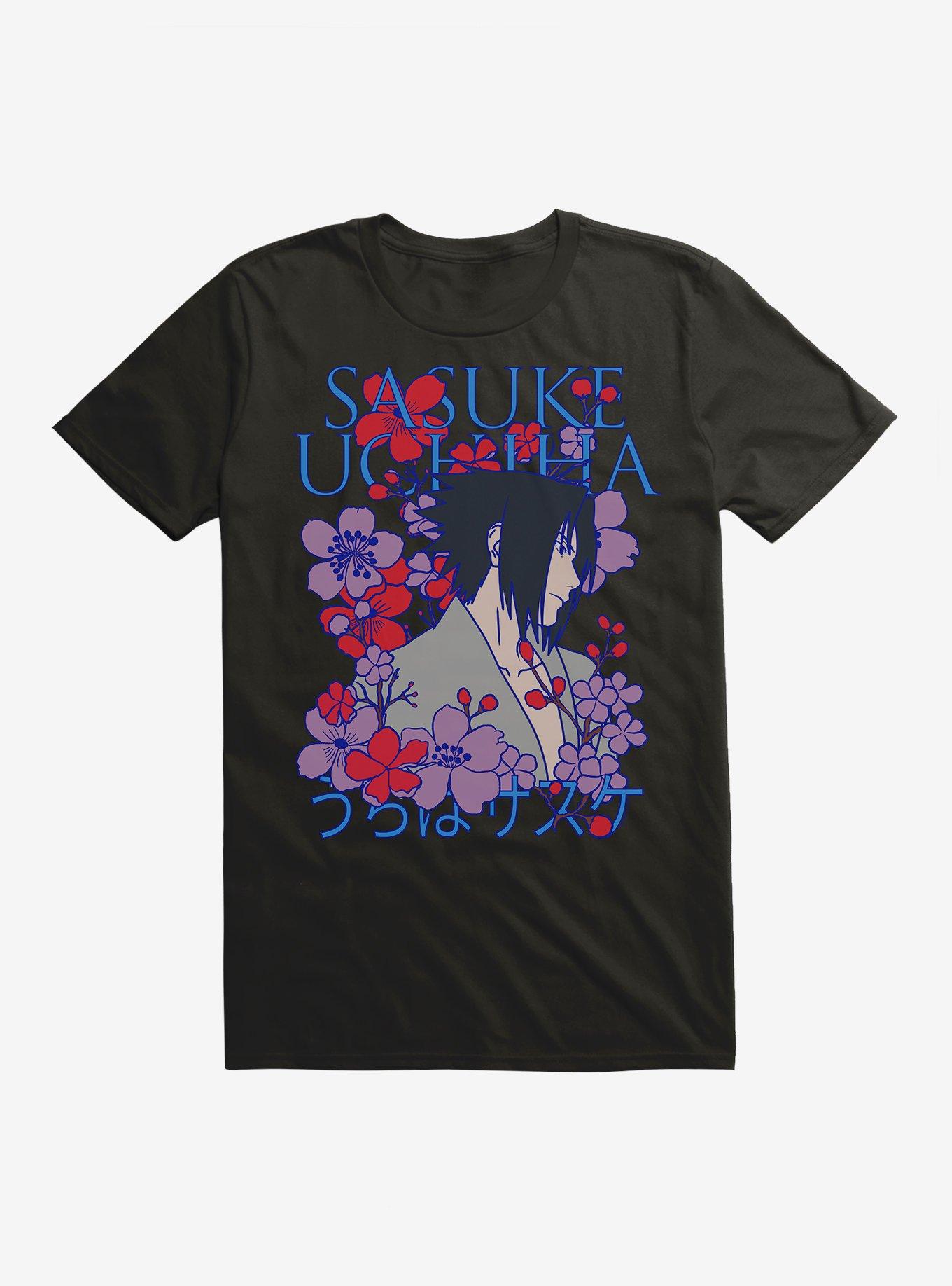 Naruto Shippuden Sasuke Uchiha Flowers T-Shirt, , hi-res