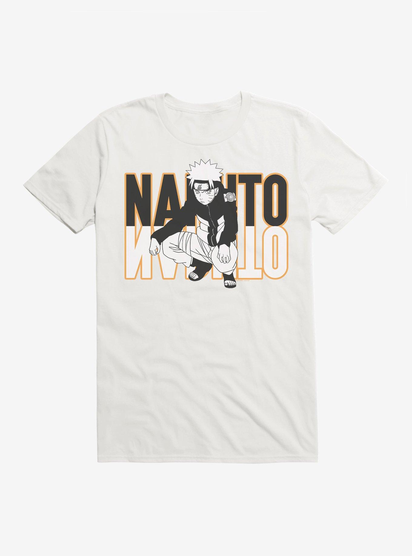 Naruto Shippuden Crouching Flip Text T-Shirt, , hi-res