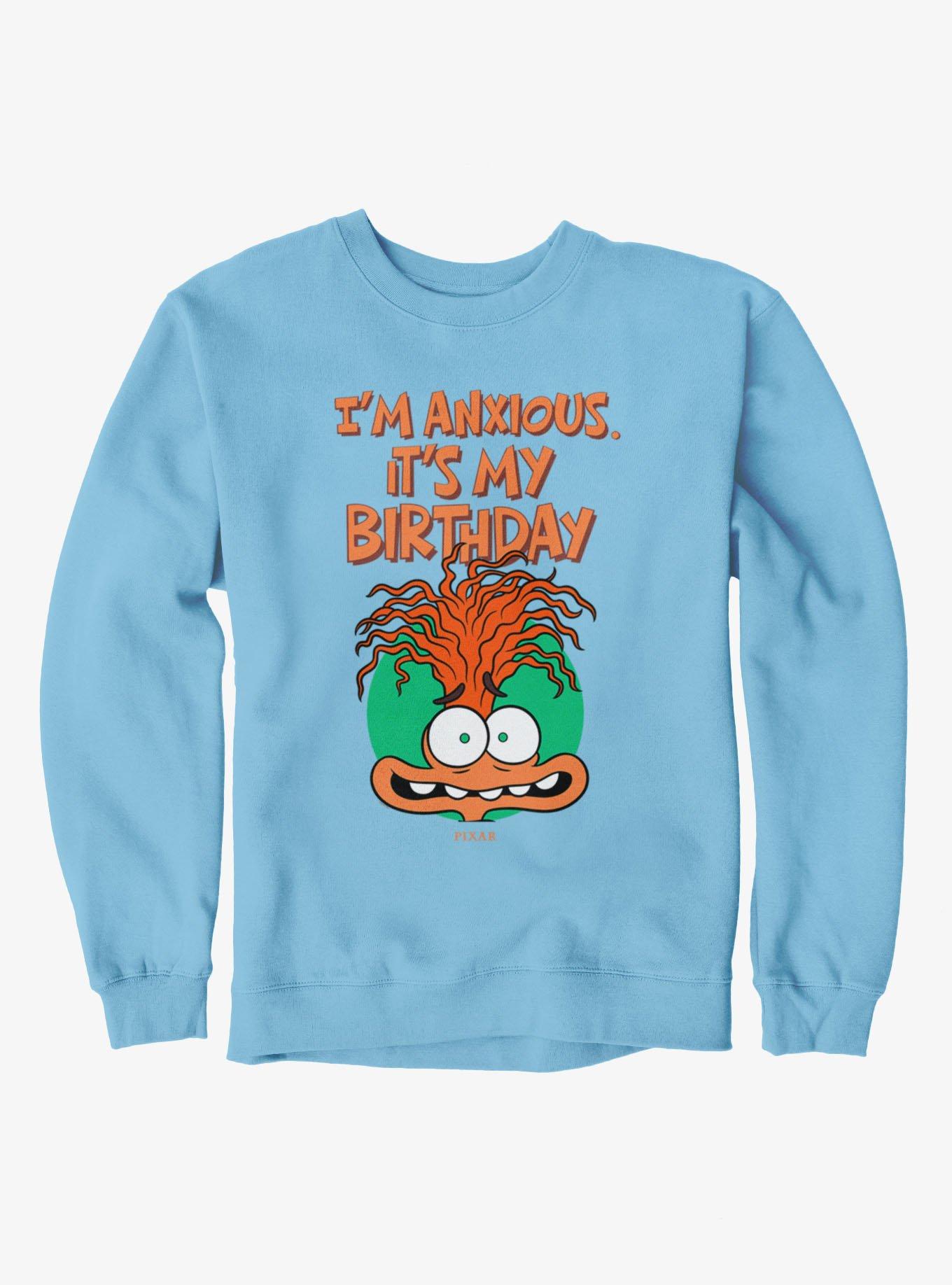 Disney Pixar Inside Out I'm Anxious It's My Birthday Sweatshirt, , hi-res