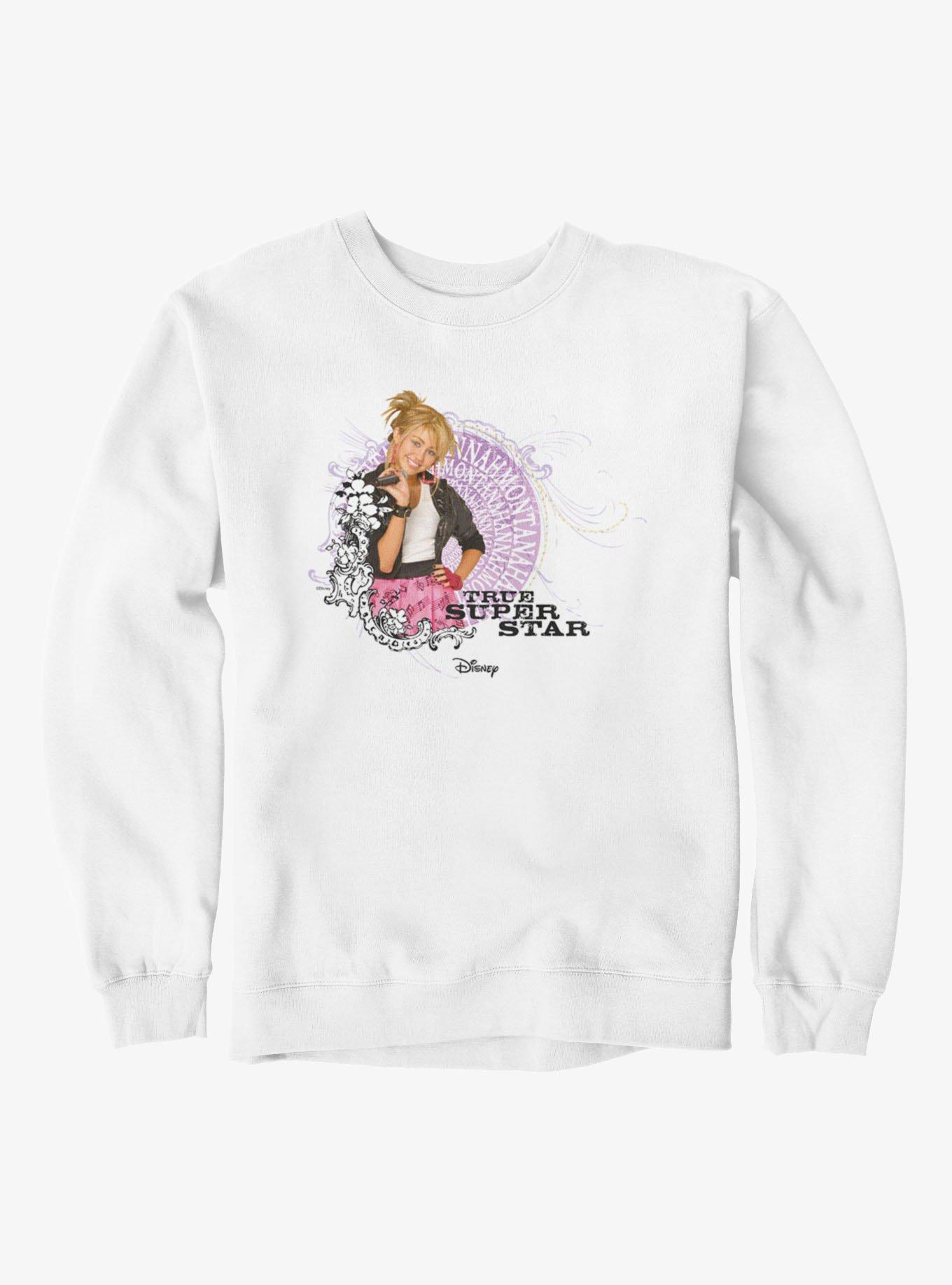 Disney Hannah Montana True Super Star Flower Swirls Sweatshirt, WHITE, hi-res view 1