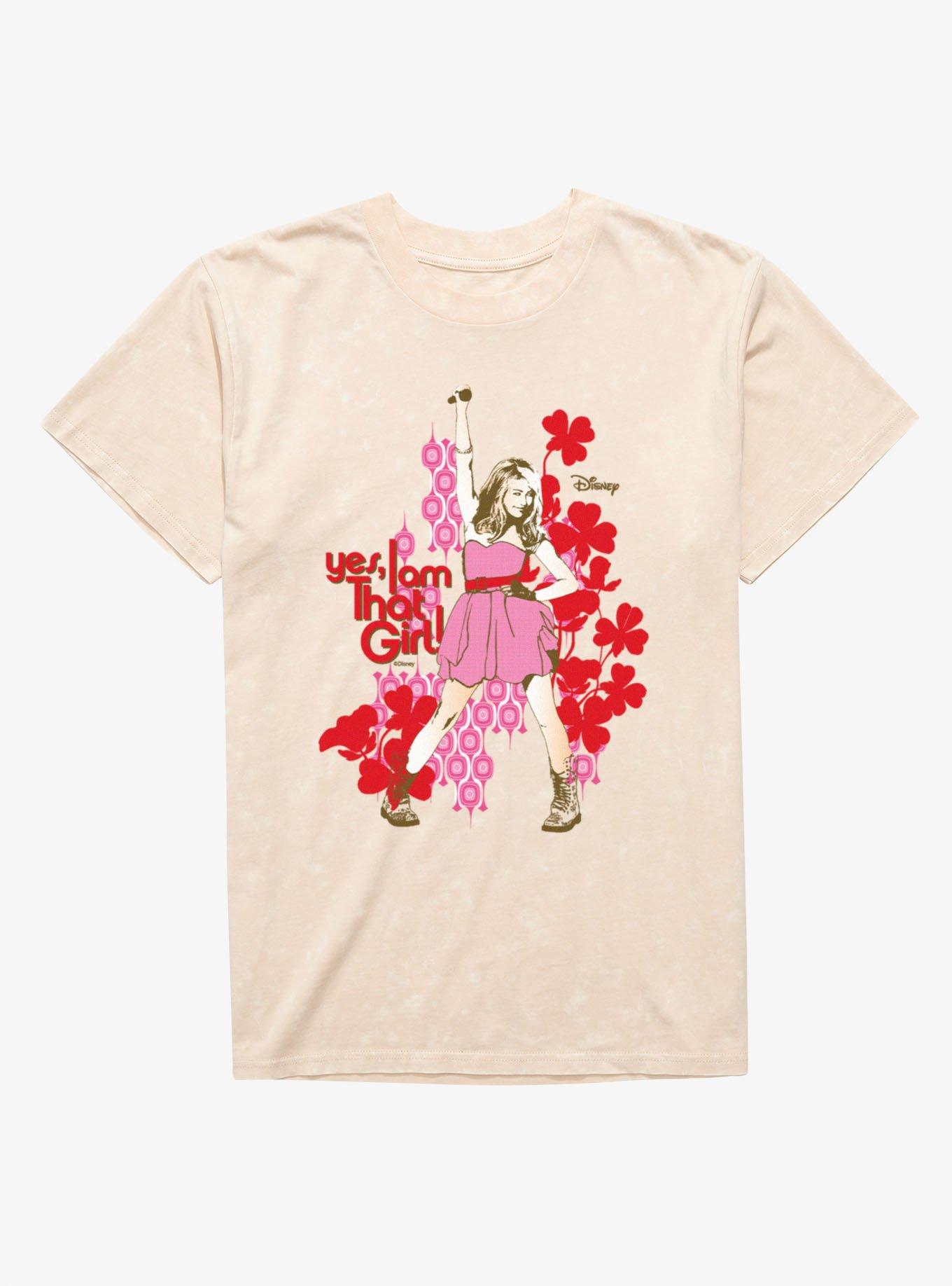 Disney Hannah Montana Yes I Am That Girl Rockstar Pose Mineral Wash T-Shirt, NATURAL MINERAL WASH, hi-res view 1