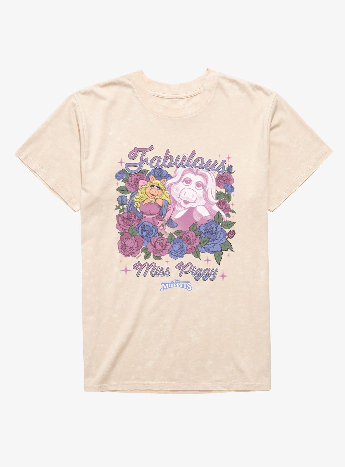 Disney The Muppets Fabulous Miss Piggy Flower Bouquet Mineral Wash T-Shirt