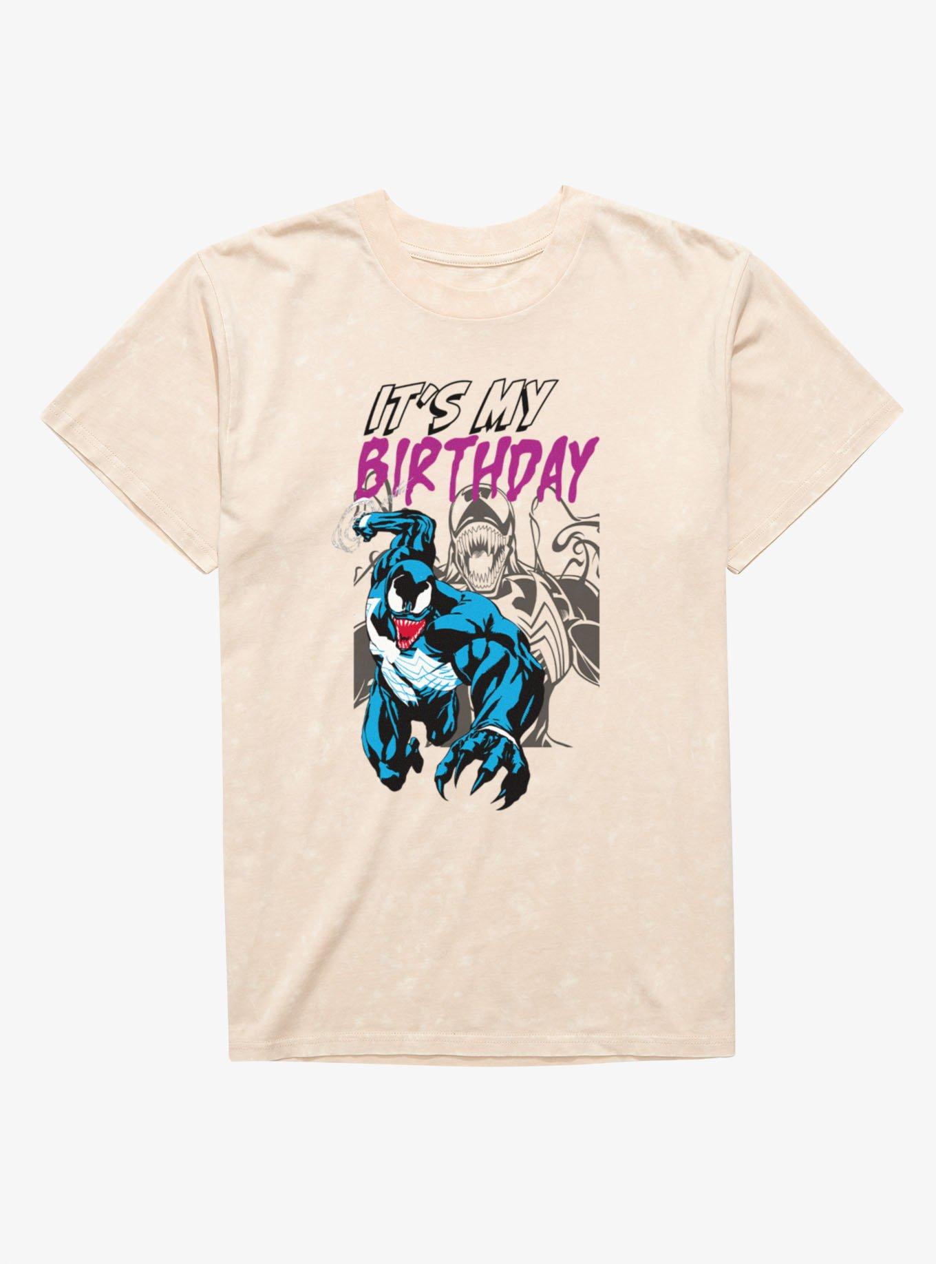 Marvel Comics Retro Venom Its My Birthday Mineral Wash T-Shirt, , hi-res