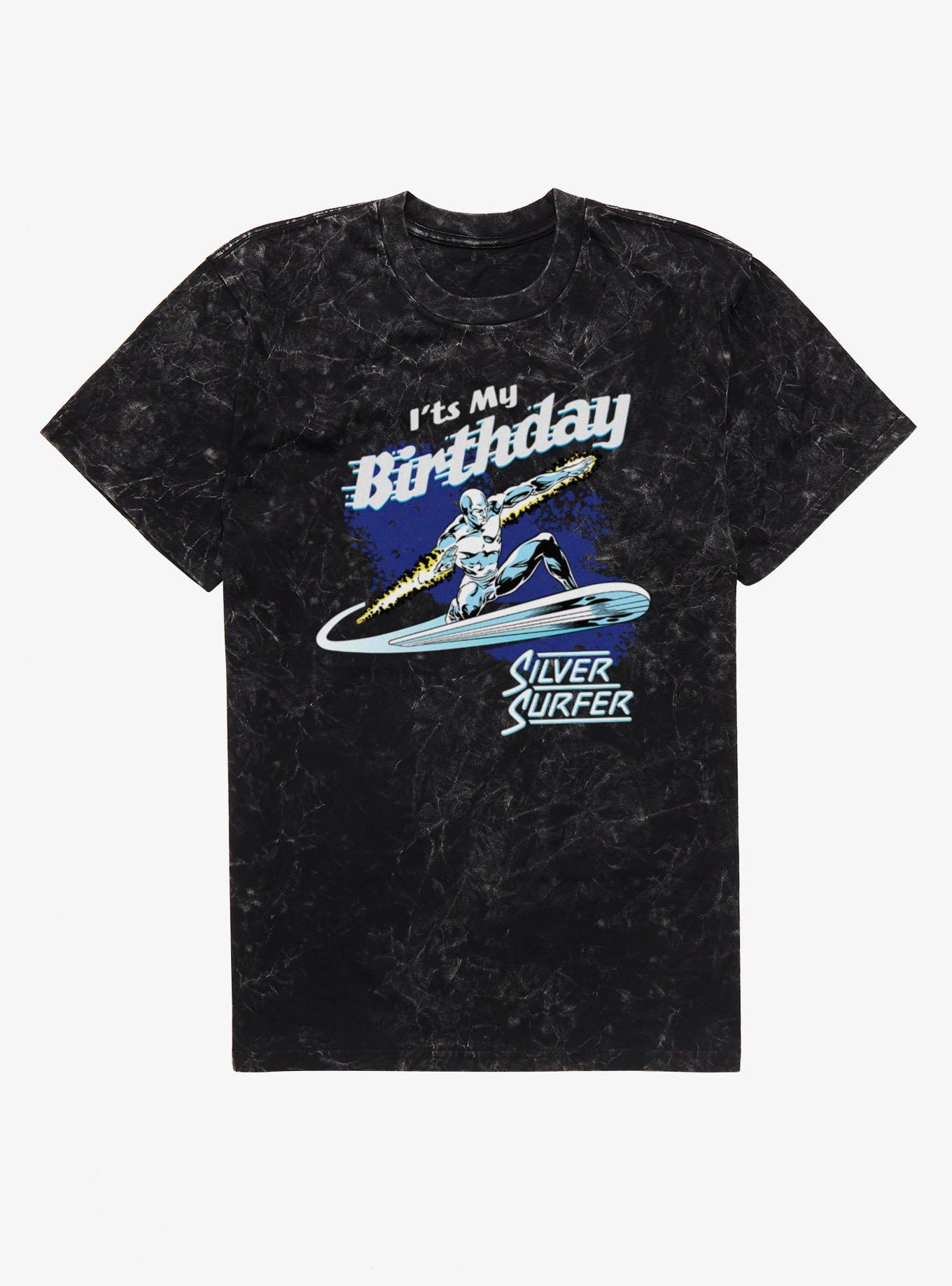 Marvel Comics Retro Its My Birthday Silver Surfer Mineral Wash T-Shirt, , hi-res