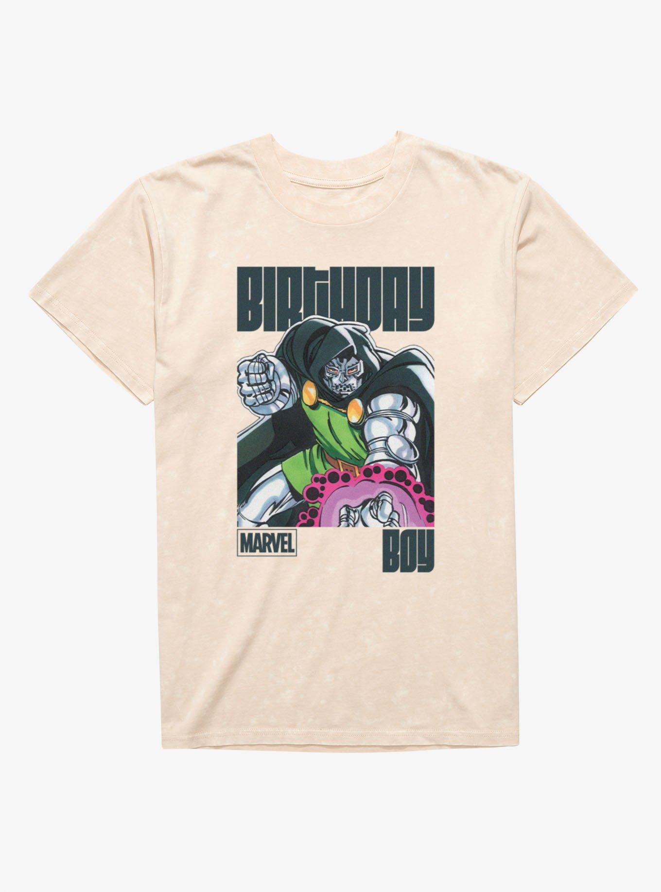 Marvel Comics Retro Dr Doom Reach Birthday Boy Mineral Wash T-Shirt, , hi-res