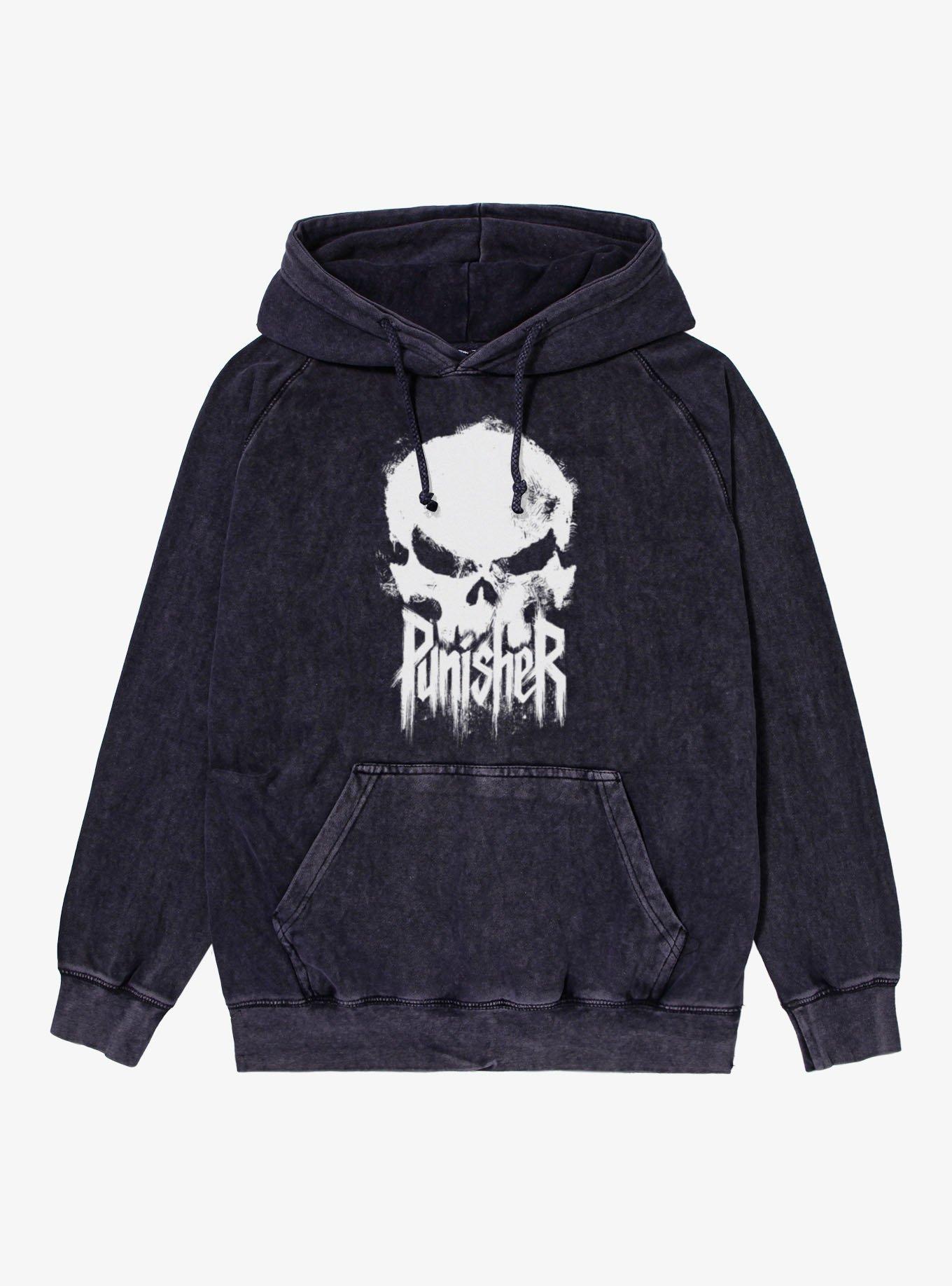 Marvel Punisher: One Last Kill Skull Mineral Wash Hoodie, , hi-res