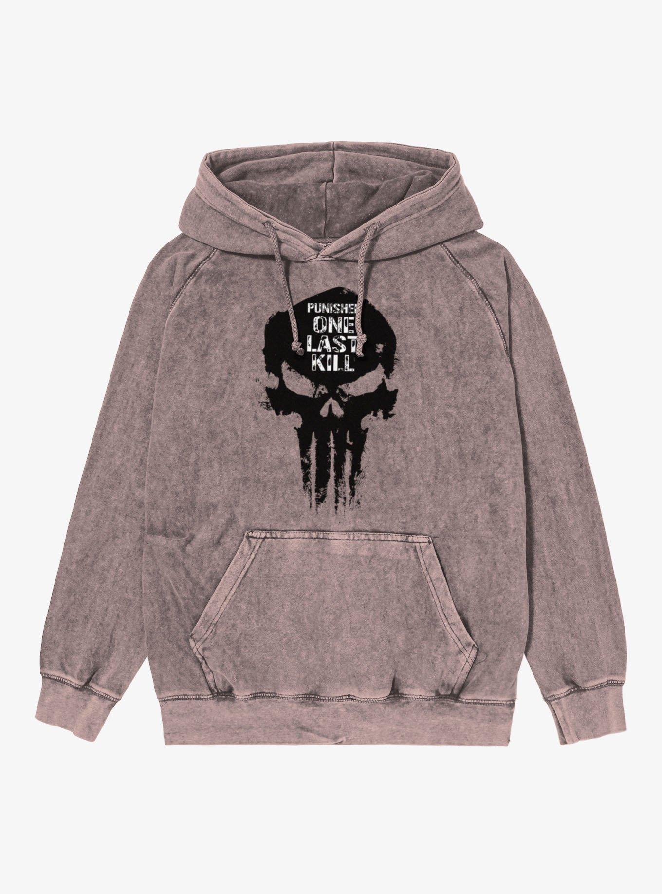 Marvel Punisher: One Last Kill Dark Skull Mineral Wash Hoodie, , hi-res