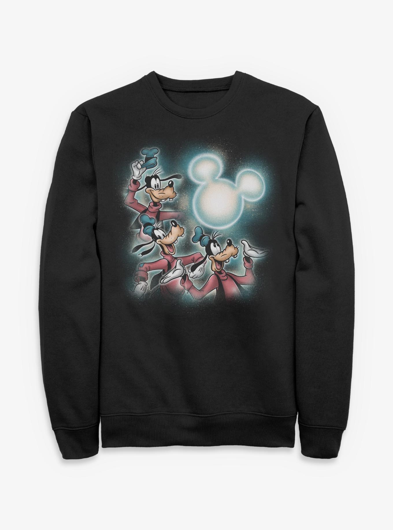 Disney Goofy Mickey Moon Sweatshirt Hot Topic Exclusive, , hi-res