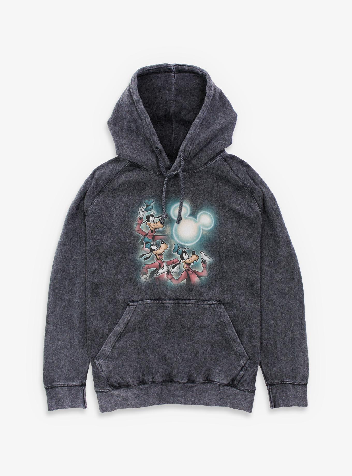 Disney Goofy Mickey Moon Mineral Wash Hoodie Hot Topic Exclusive, , hi-res
