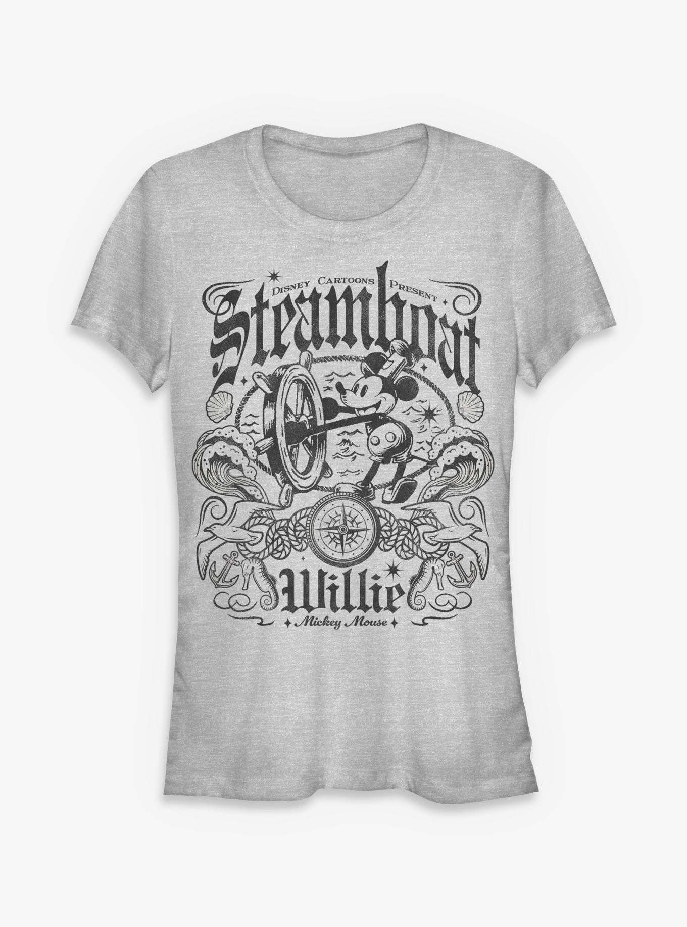 Disney Steamboat Willie Mickey Mouse Girls T-Shirt Hot Topic Exclusive, , hi-res