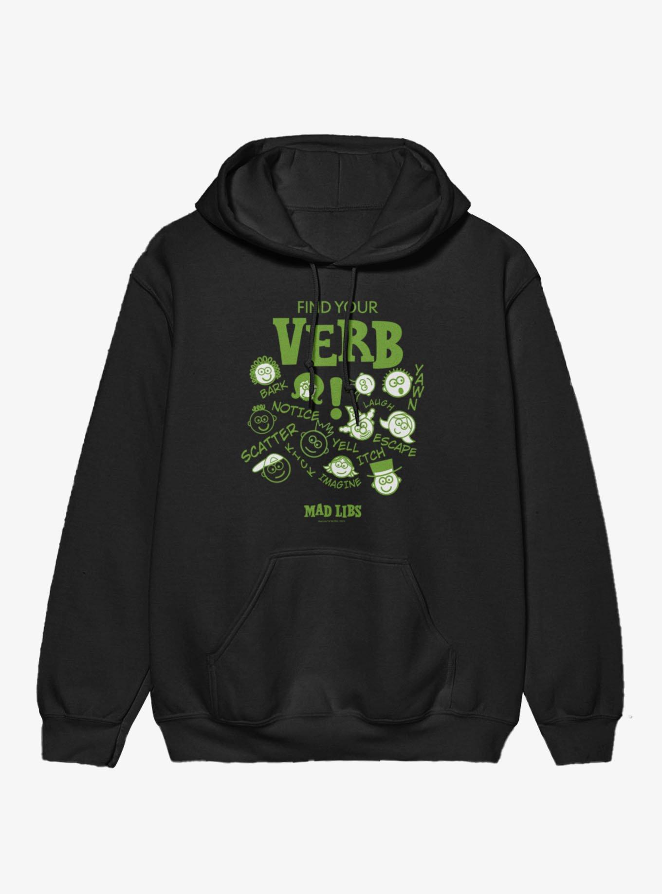 Mad Libs Find Your Verb Faces And Words Hoodie, , hi-res view 1