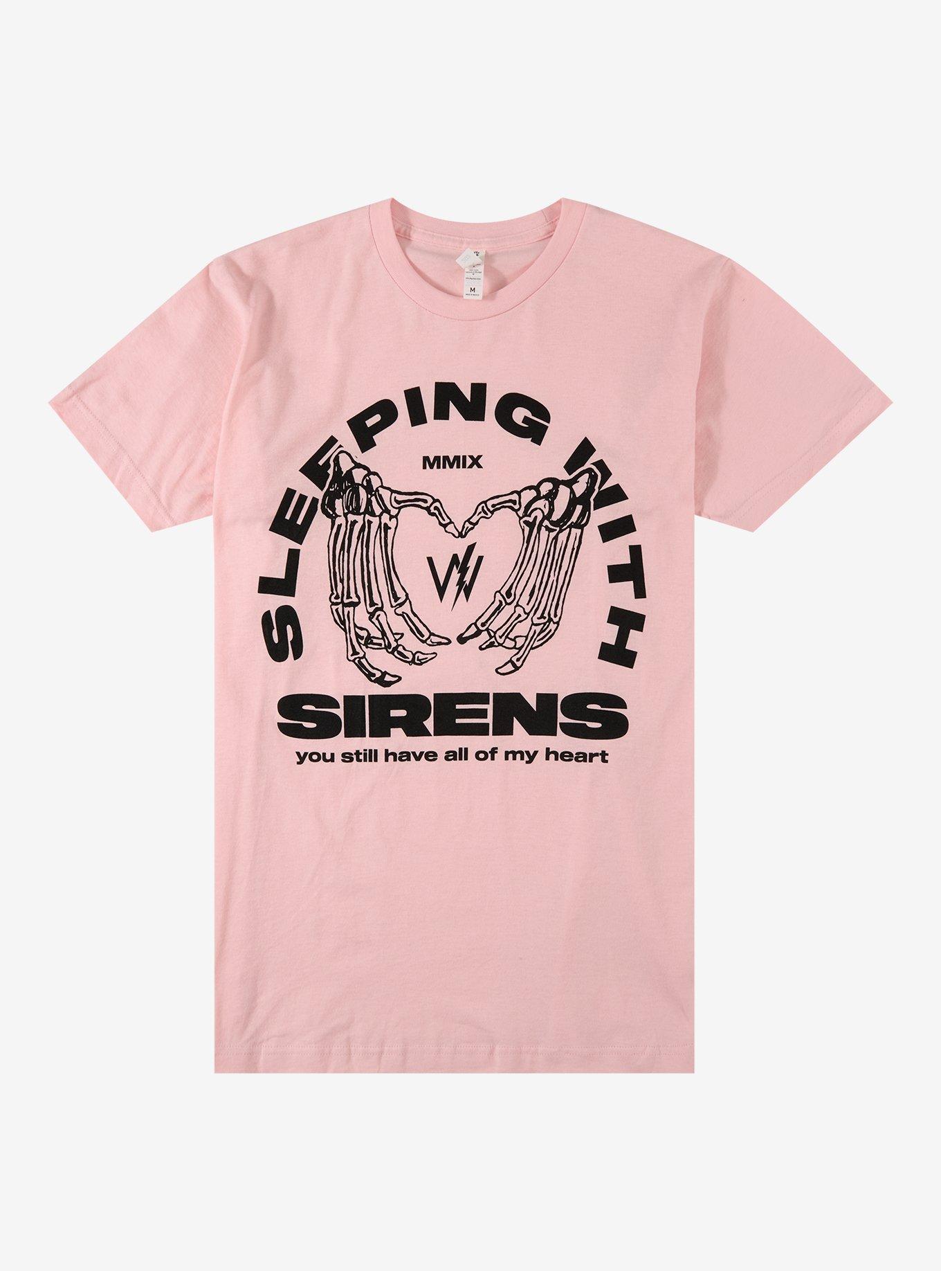 Sleeping With Sirens Skeleton Heart Hand T-Shirt
