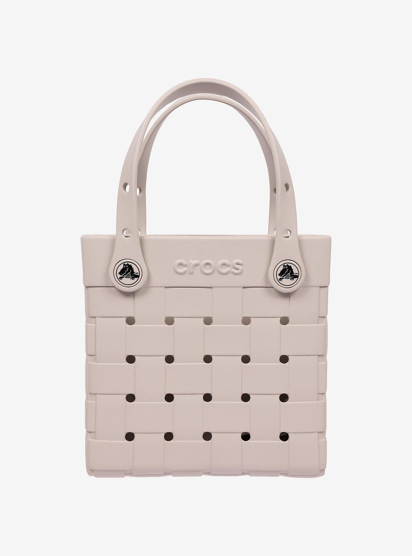 Crocs Small Woven Style Crossbody Tote Beige, , hi-res