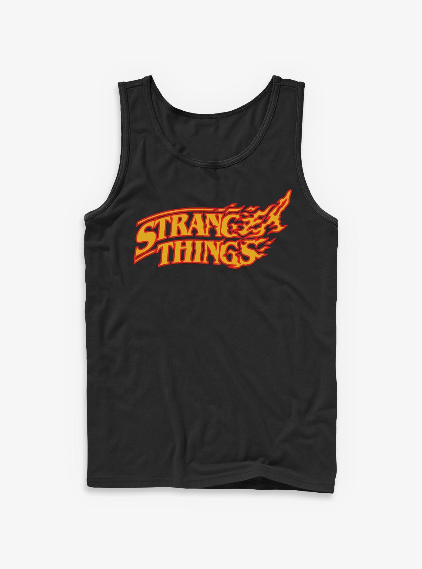 Stranger Things Flame Logo Tank, BLACK, hi-res view 1
