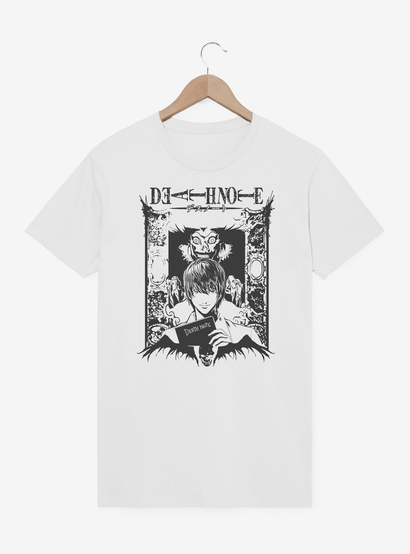 Death Note Light And Ryuk Logo Black & White T-Shirt, , hi-res