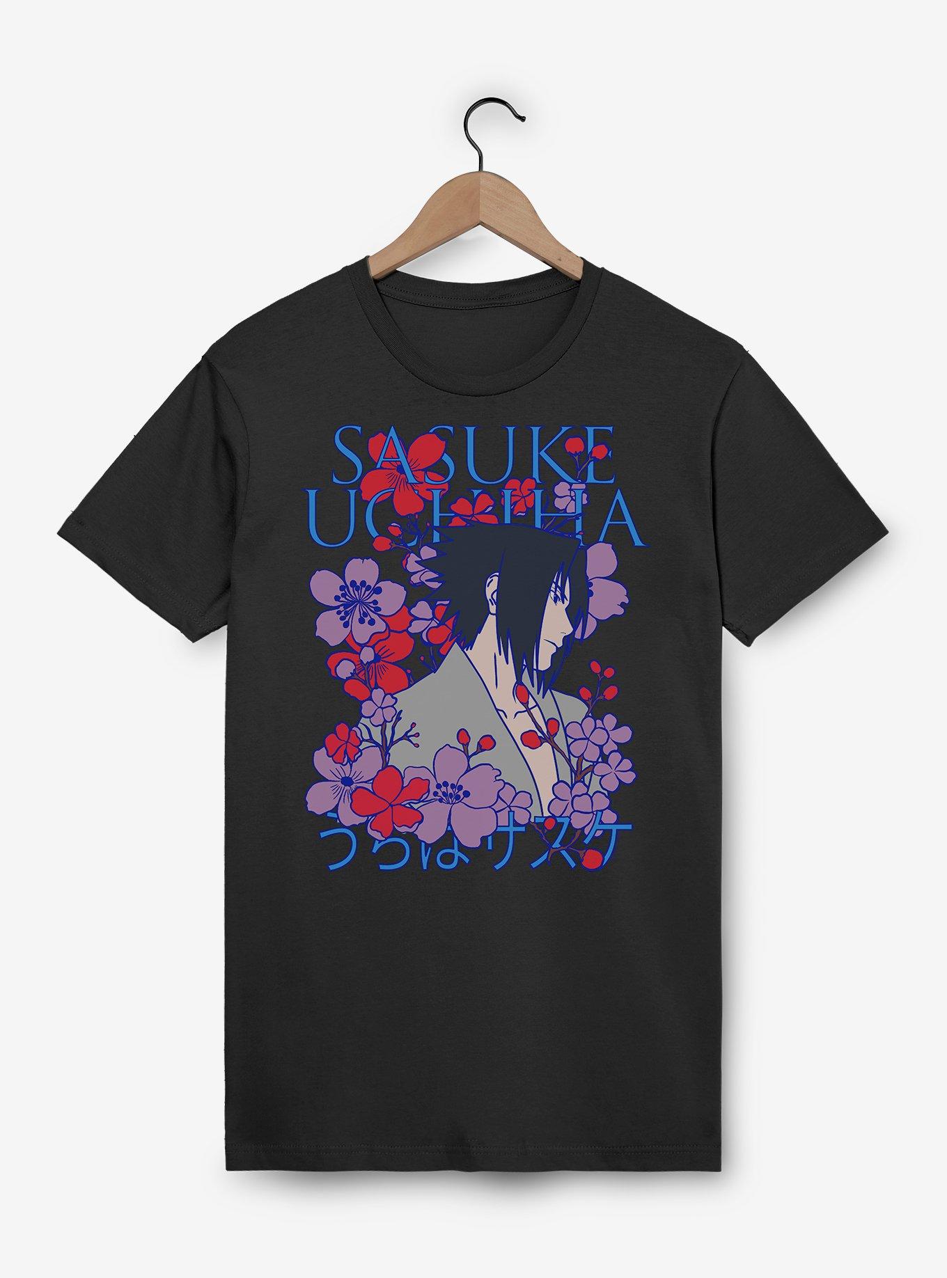 Naruto Shippuden Sasuke Uchiha Flowers T-Shirt, , hi-res