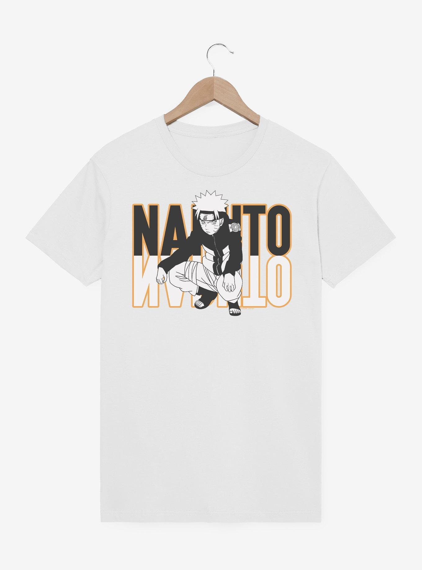 Naruto Shippuden Crouching Flip Text T-Shirt, , hi-res