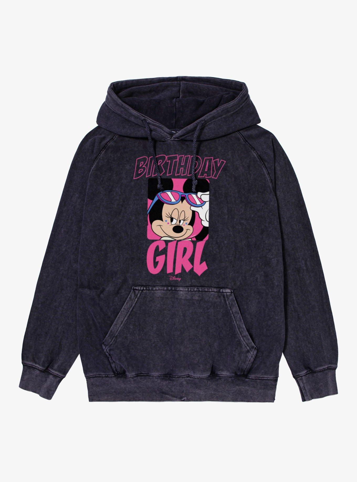 Disney Minnie Mouse Birthday Girl Mineral Wash Hoodie, , hi-res