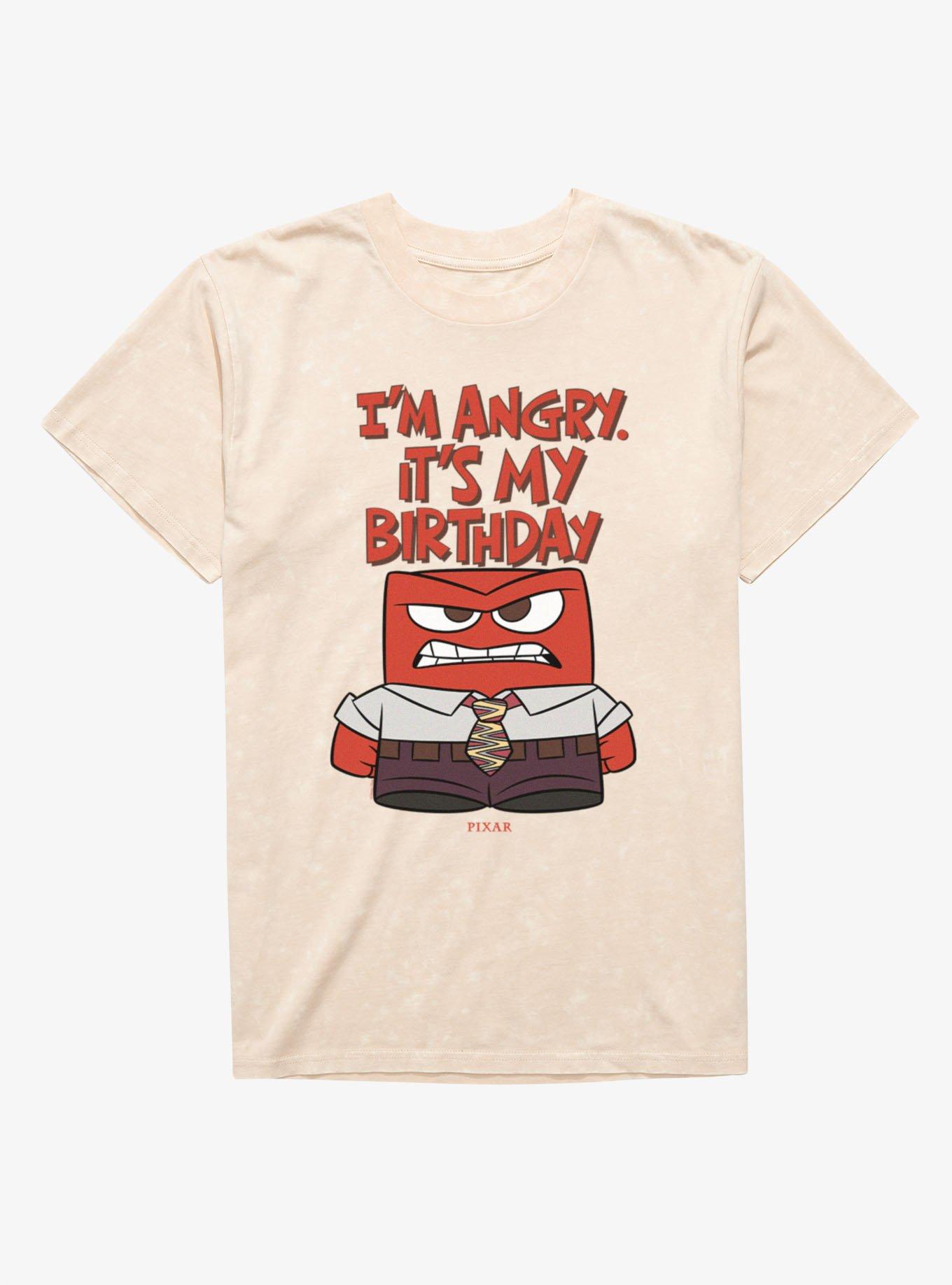 Disney Pixar Inside Out 2 I'm Angry. It's My Birthday Mineral Wash T-Shirt, , hi-res