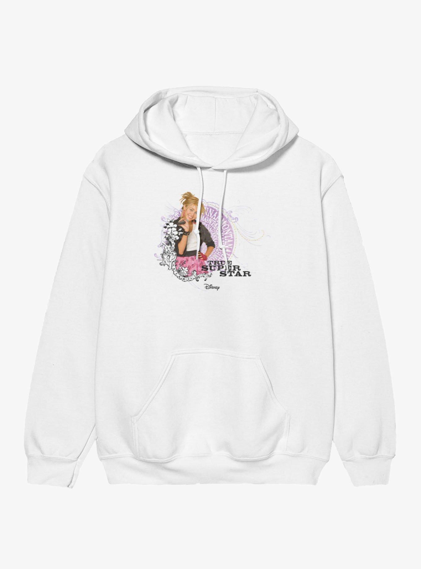 Disney Hannah Montana True Super Star Flower Swirls Hoodie - WHITE