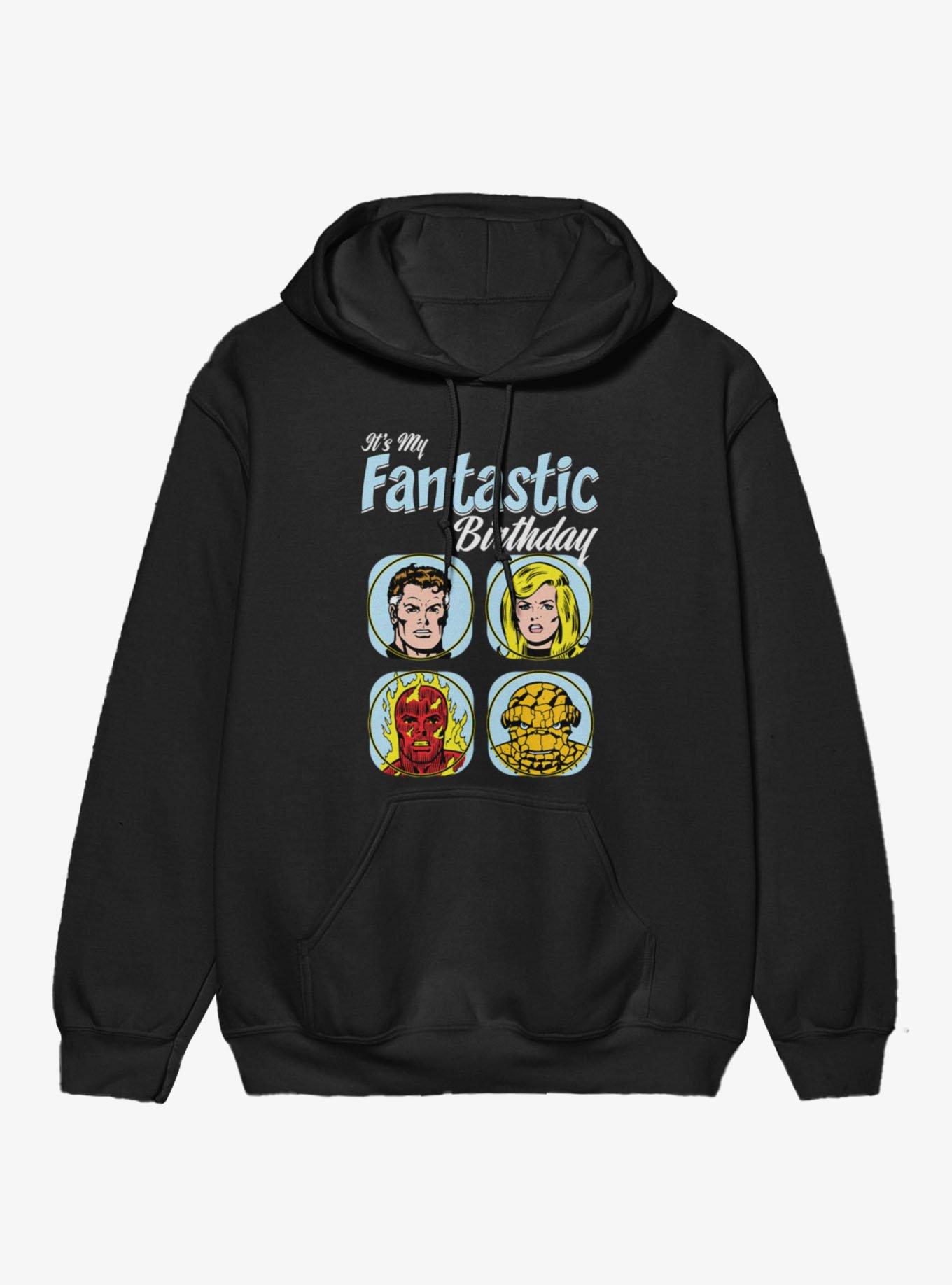 Marvel Comics Retro Fantastic Four It's My Fantastic Birthday Hoodie, BLACK, hi-res view 1