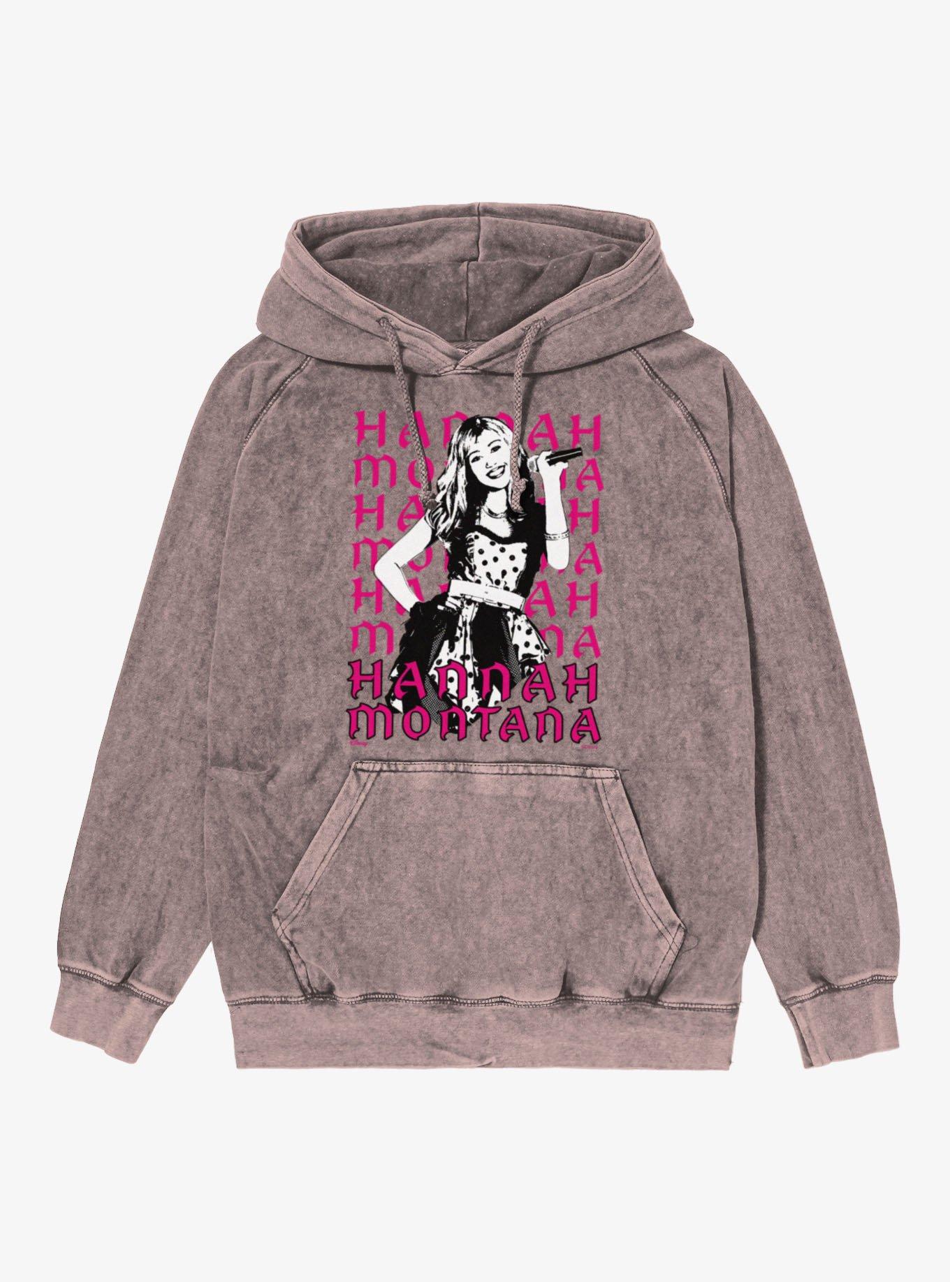 Disney Hannah Montana Silhouette Name Stack Vintage Mineral Washed Hoodie, , hi-res