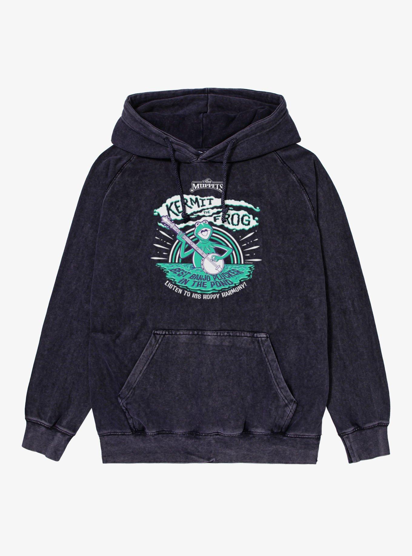 Disney The Muppets Kermit Frog Best Banjo Plucker Pond Vintage Mineral Washed Hoodie