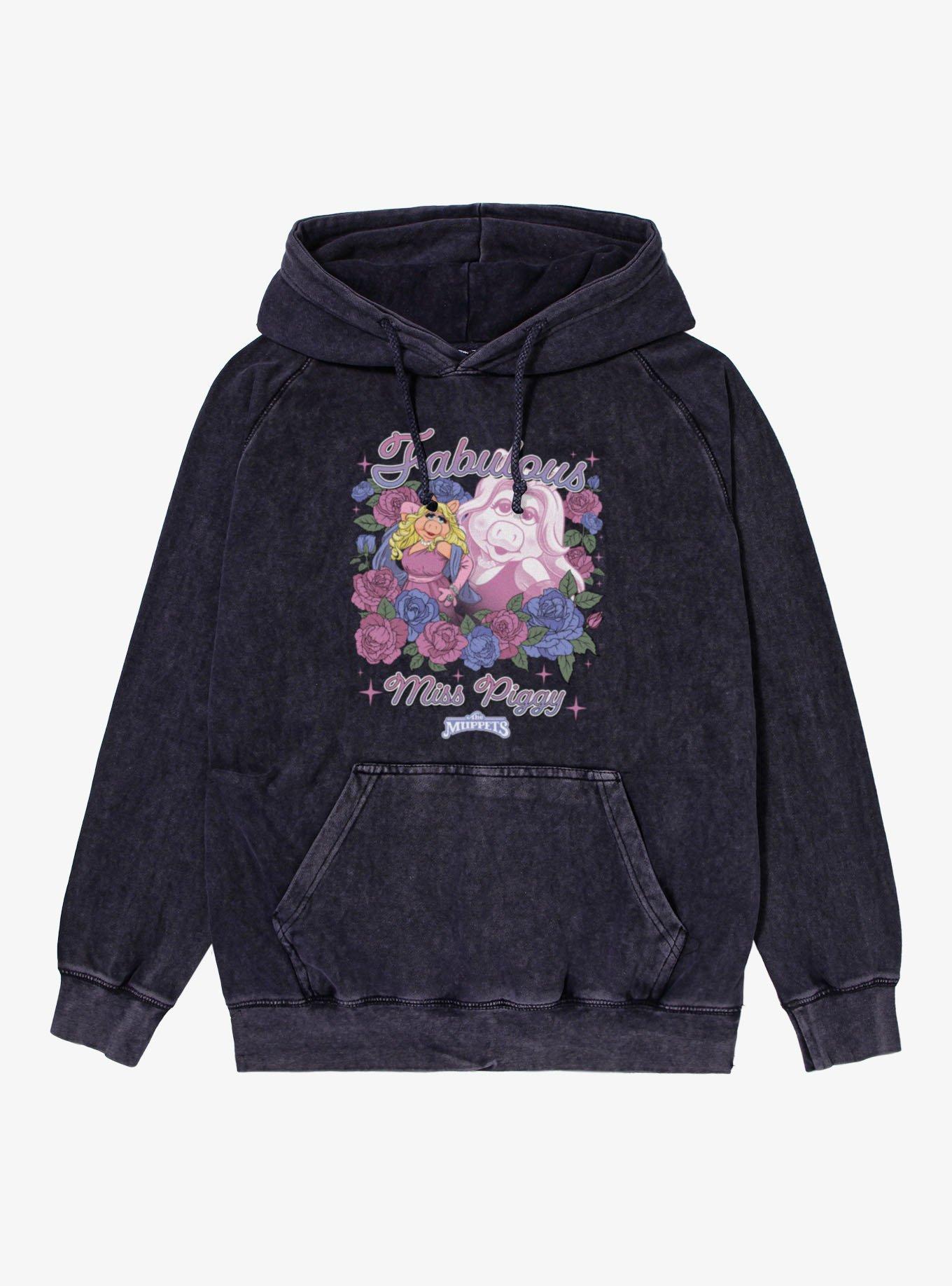 Disney The Muppets Fabulous Miss Piggy Flower Bouquet Vintage Mineral Washed Hoodie