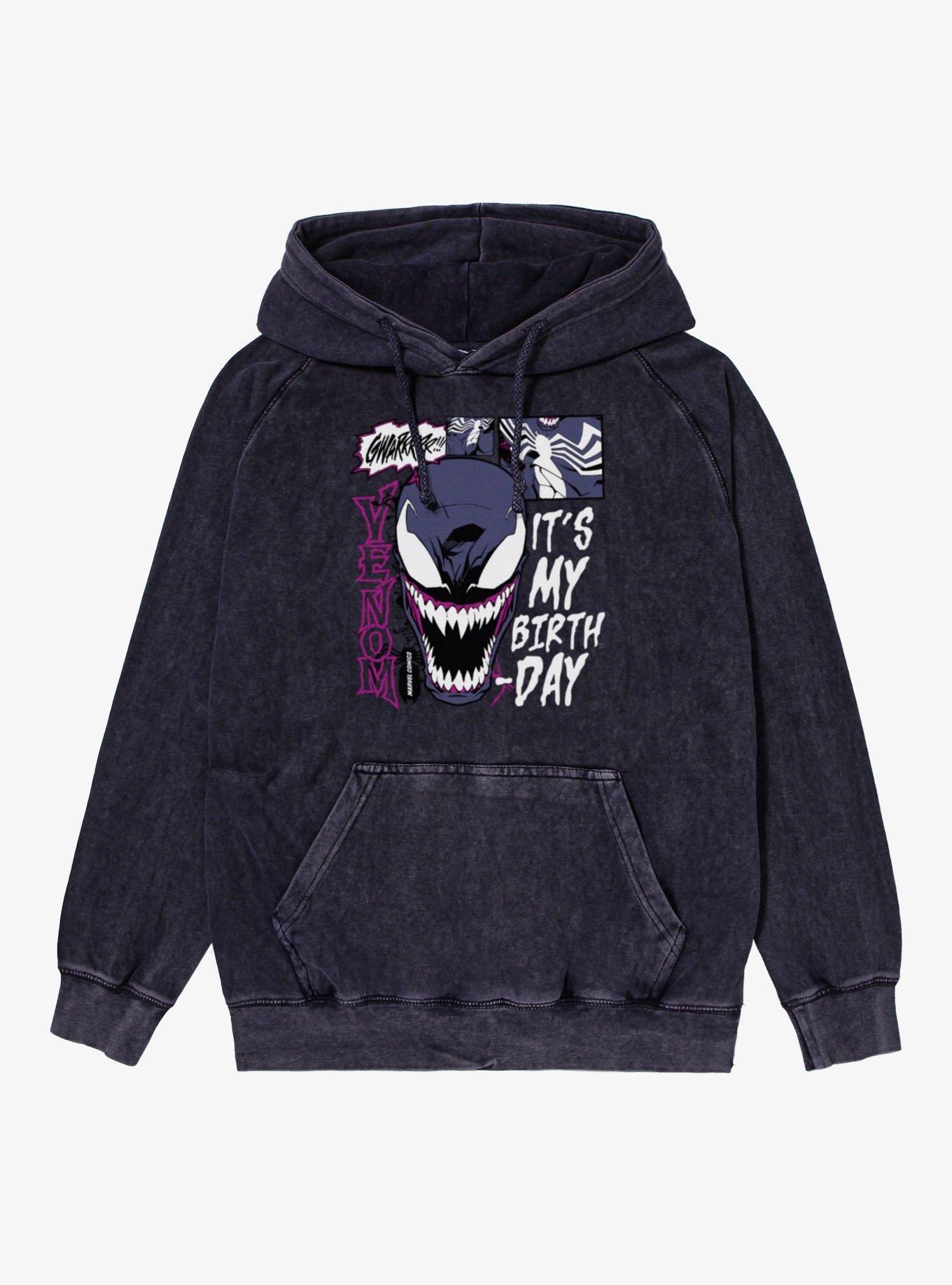 Marvel Spider-Man Venom It's My Birthday Vintage Mineral Washed Hoodie, , hi-res