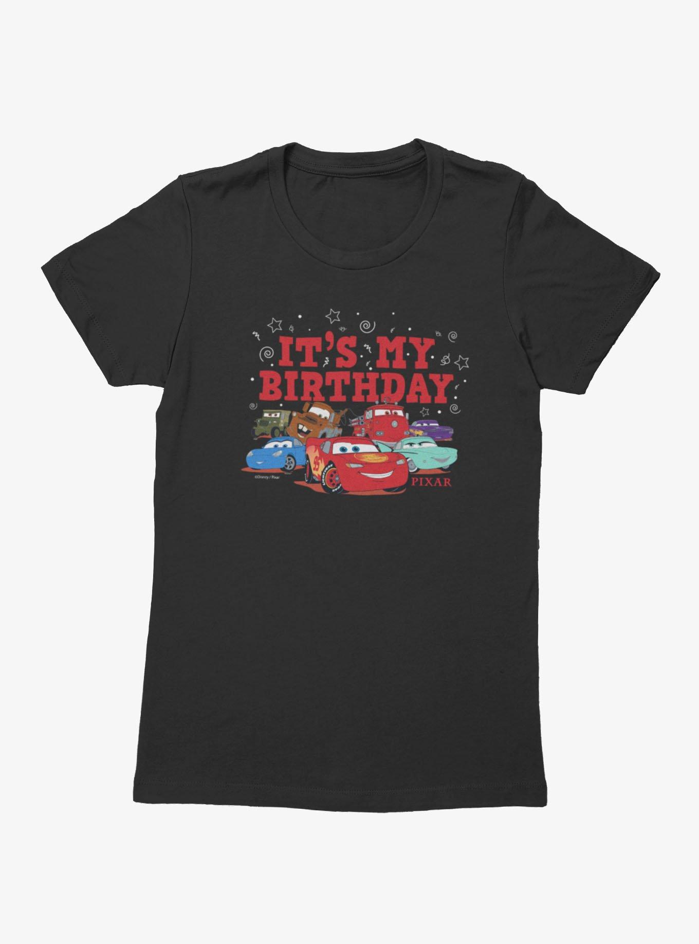 Disney Pixar Cars It's My Birthday Car Lot Group Womens T-Shirt, , hi-res