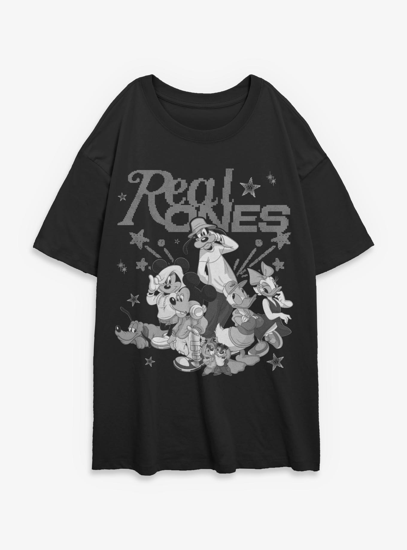 Disney Mickey Mouse Real Ones Girls Oversized Sweatshirt Hot Topic Exclusive, , hi-res