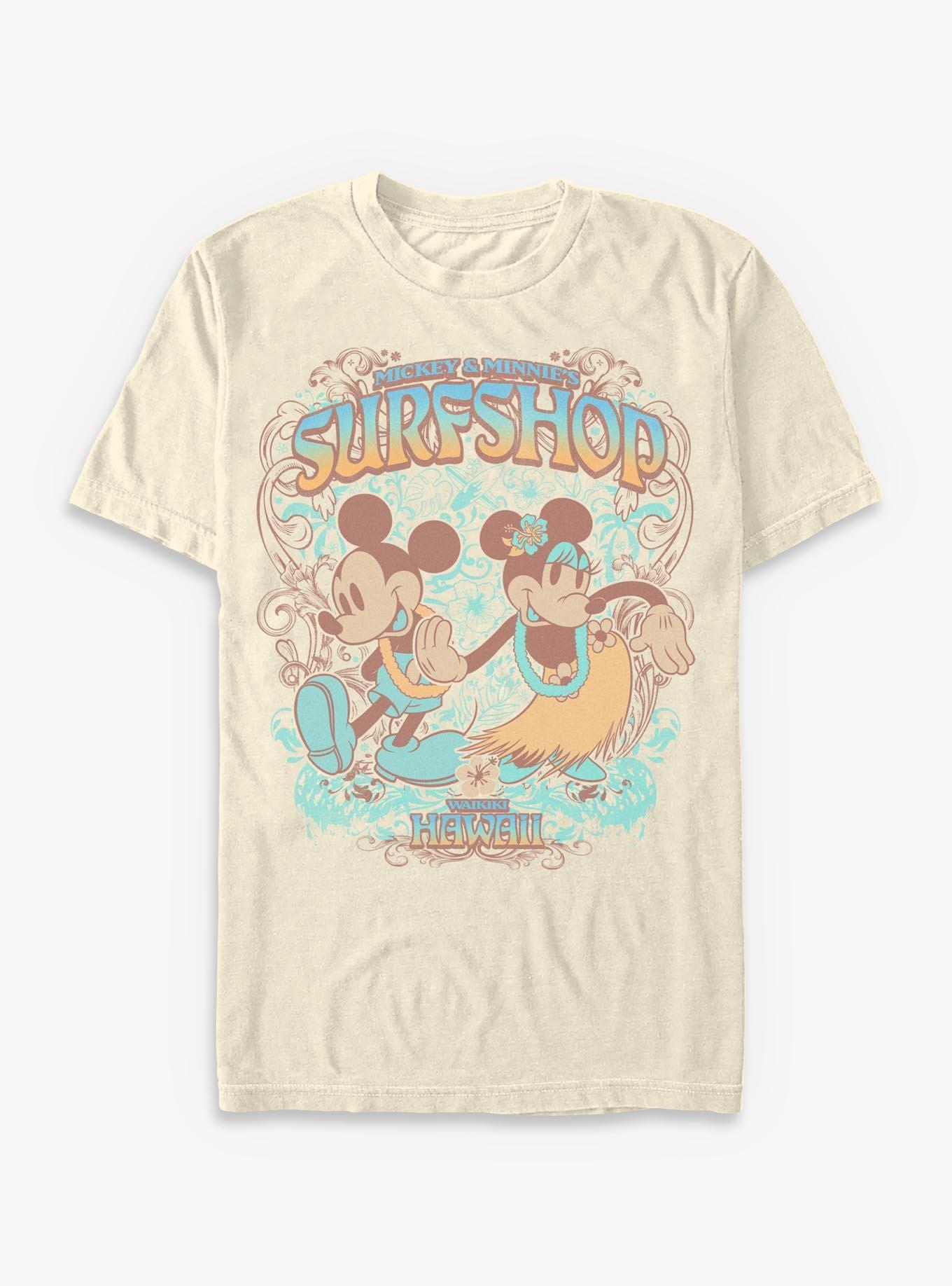 Disney Mickey Mouse & Minnie Mouse Surfshop Hawaii T-Shirt Hot Topic Exclusive